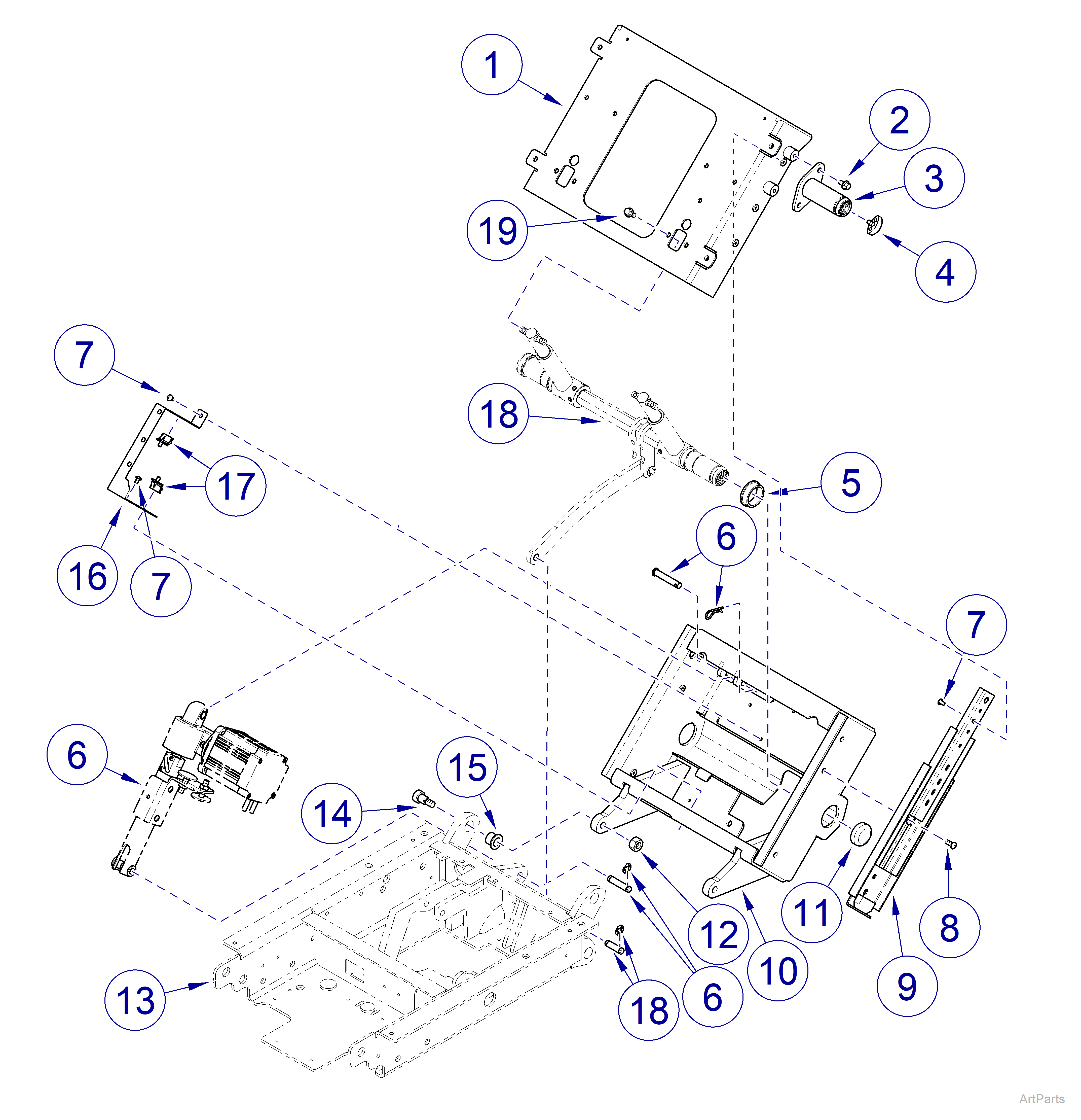 631 Procedure Chair Back Section - Main Components