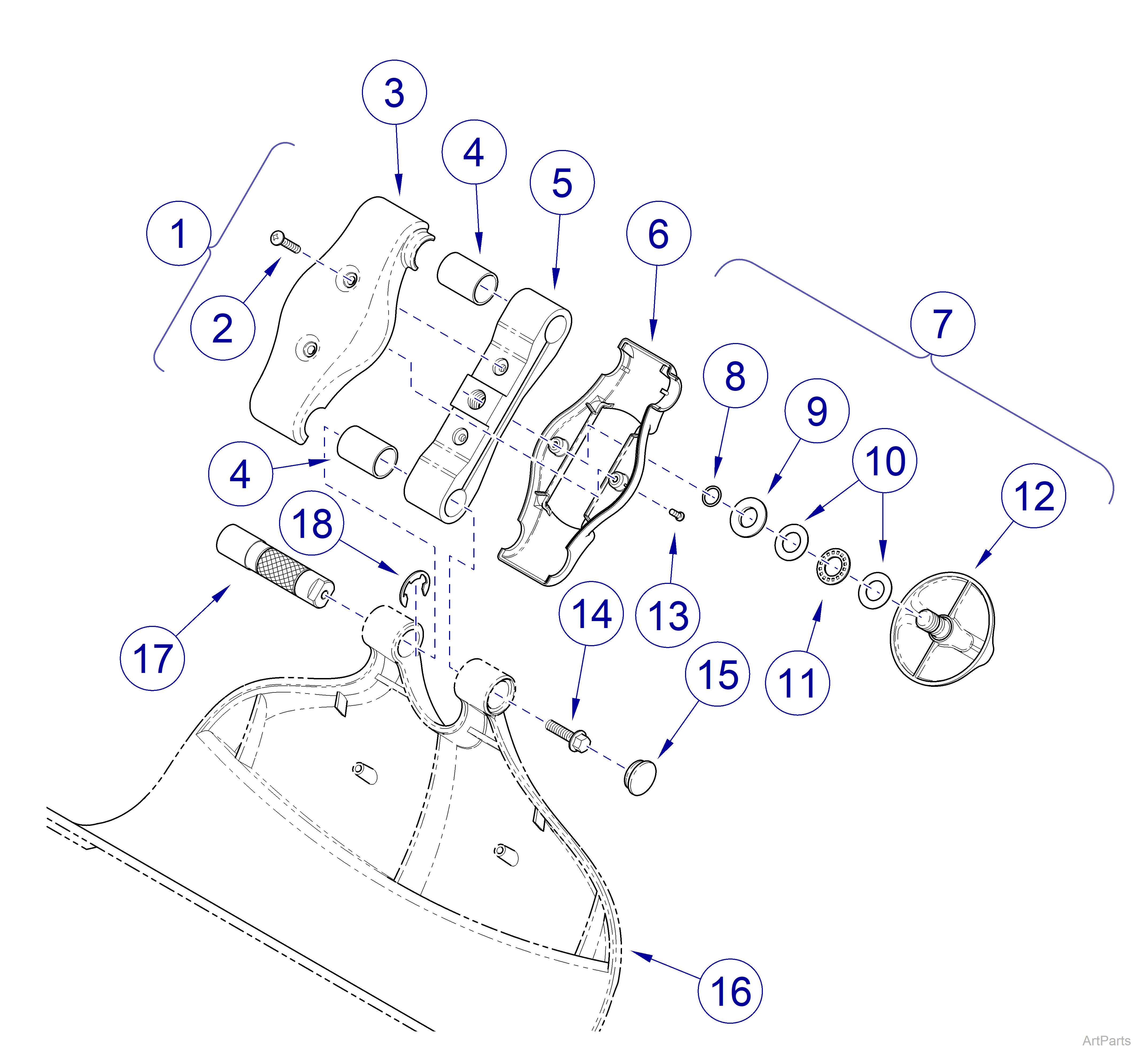 631 Procedure Chair Headlock Components