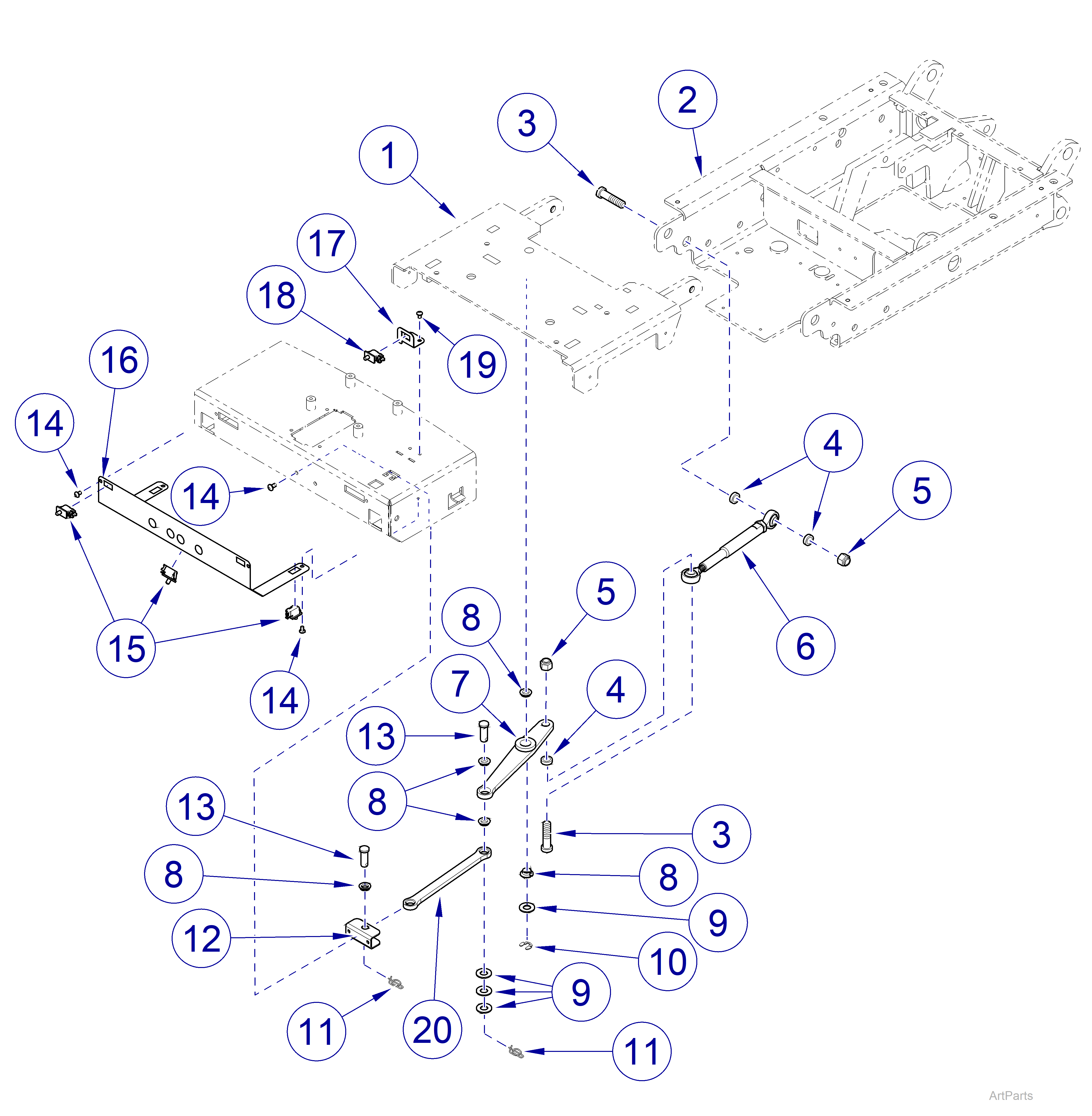630 Human Form® Procedures Chair Foot Section - Linkage and Switches