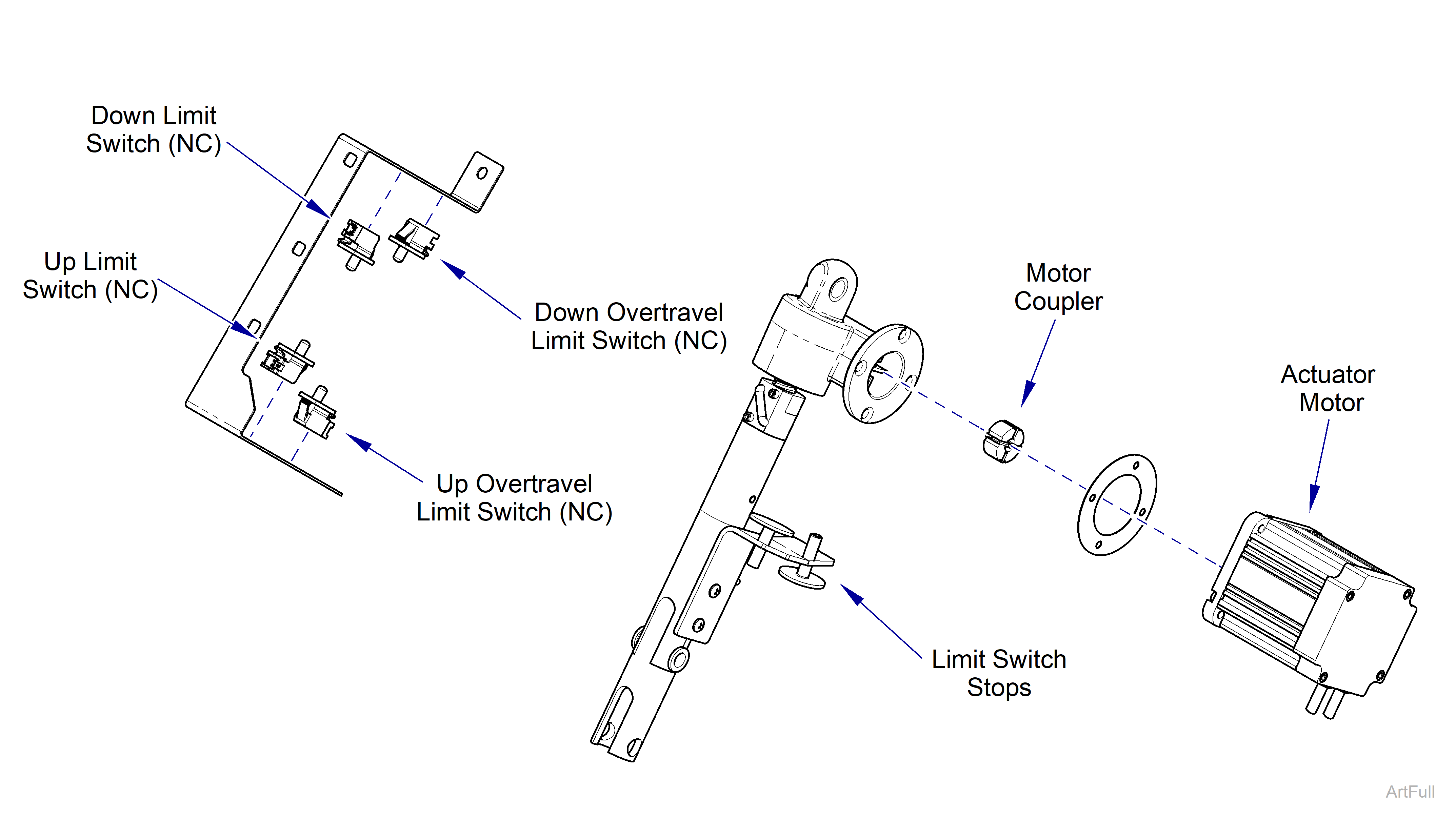 631 Chair Back Actuator / Limit Switches