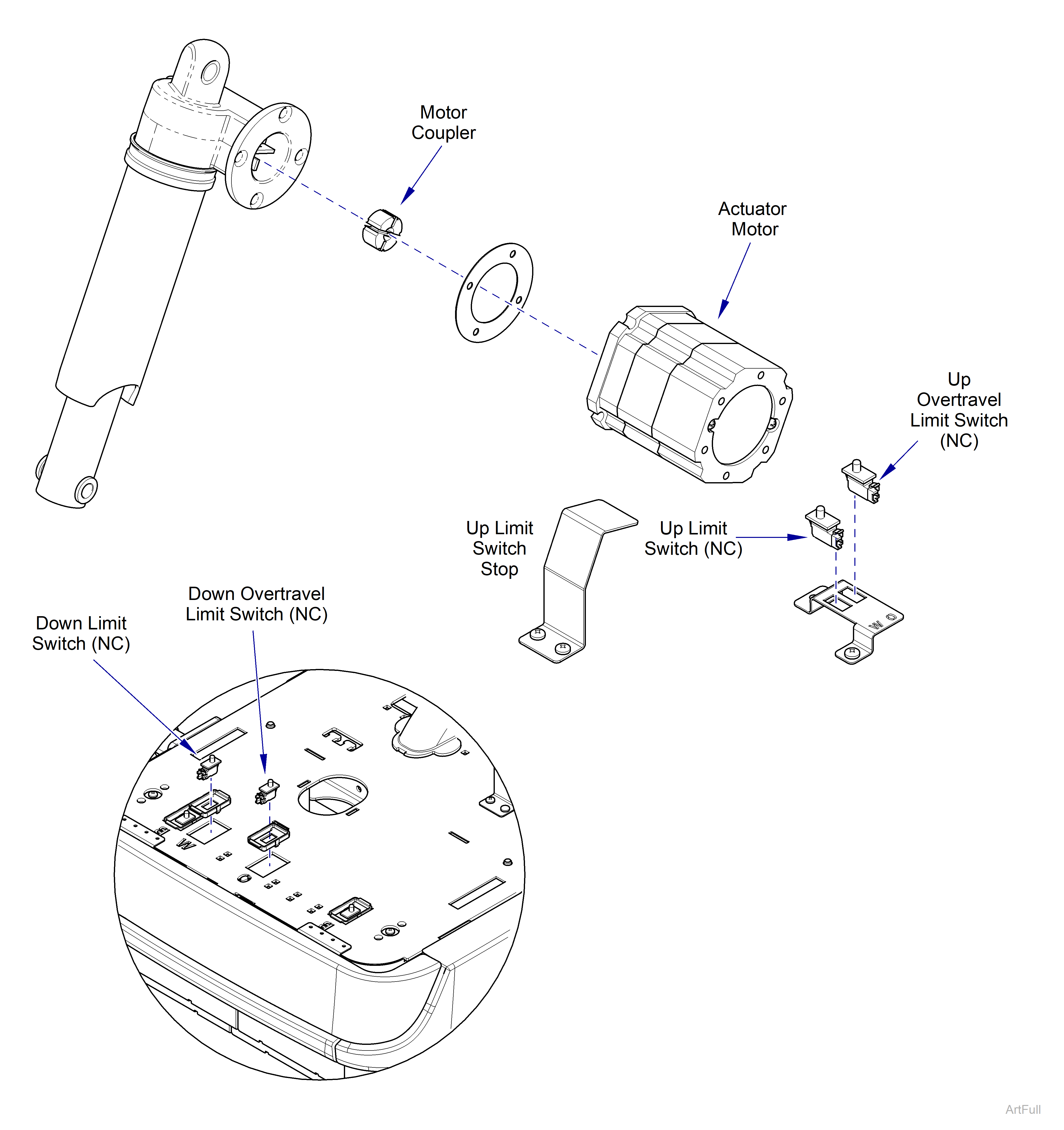 631 Chair Tilt Actuator / Limit Switches