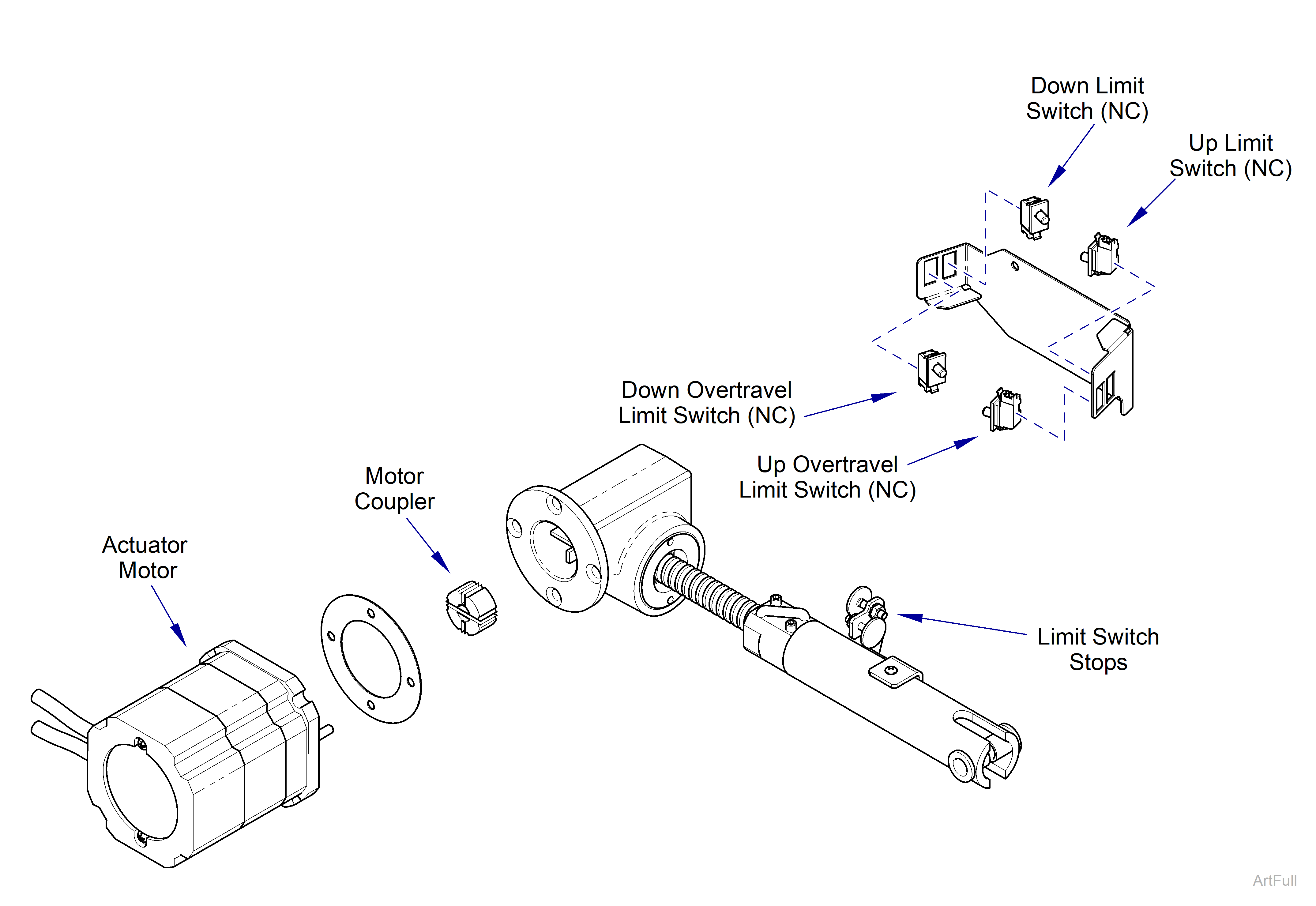 631 Chair Foot Actuator / Limit Switches