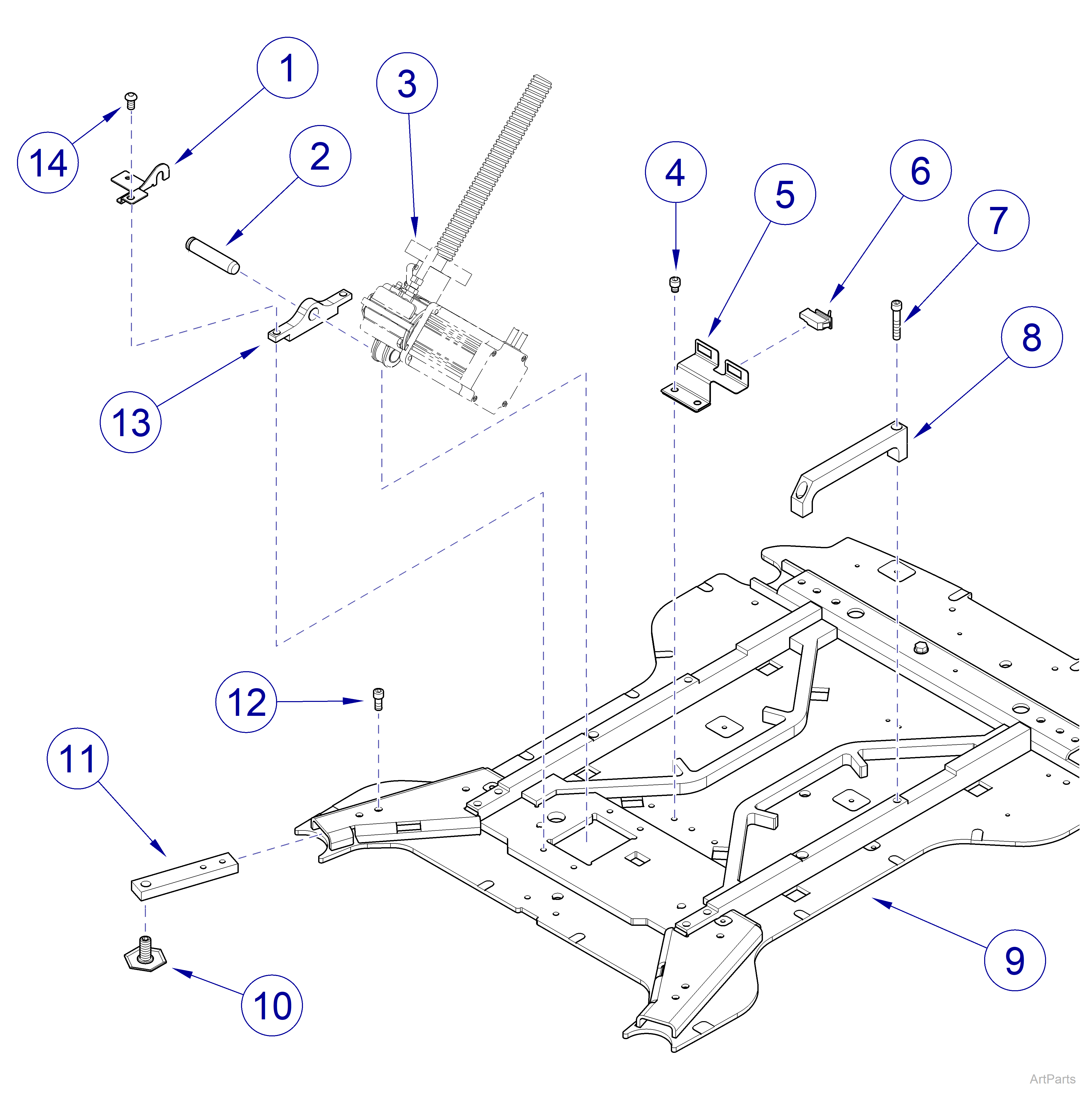 631 Procedure Chair Base Plate Components