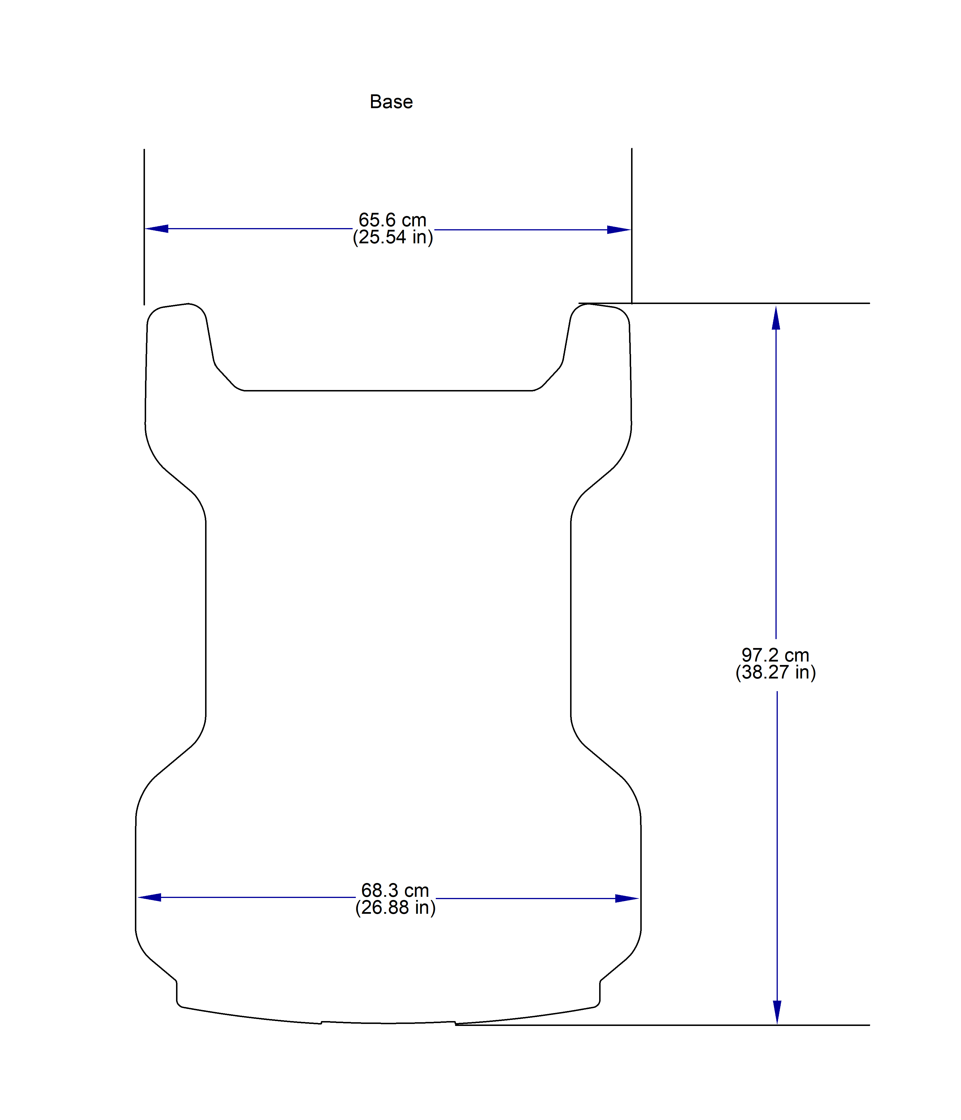 631 Chair Standard Base Casing Dimensions