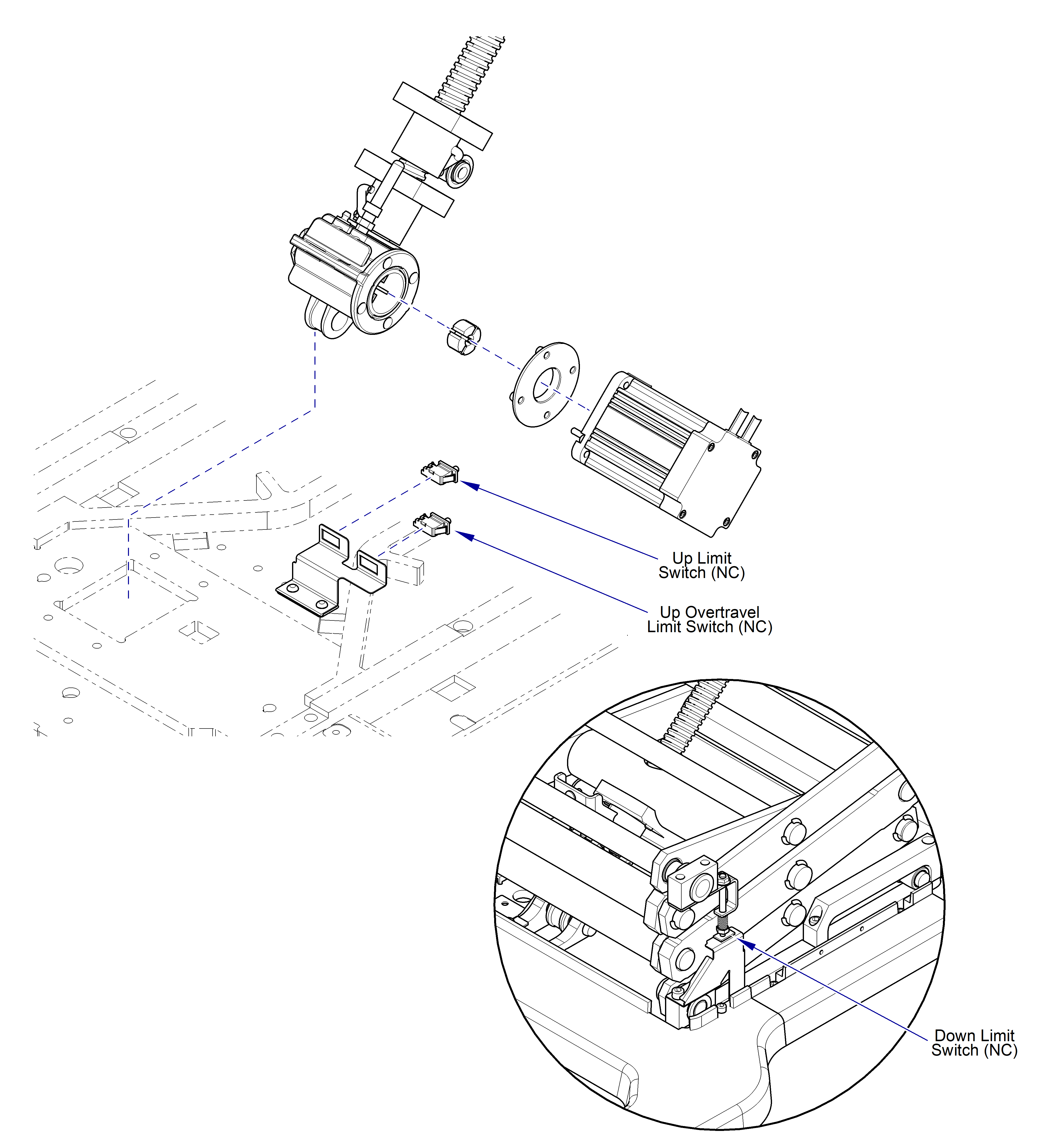 631 Chair Base Actuator / Limit Switches