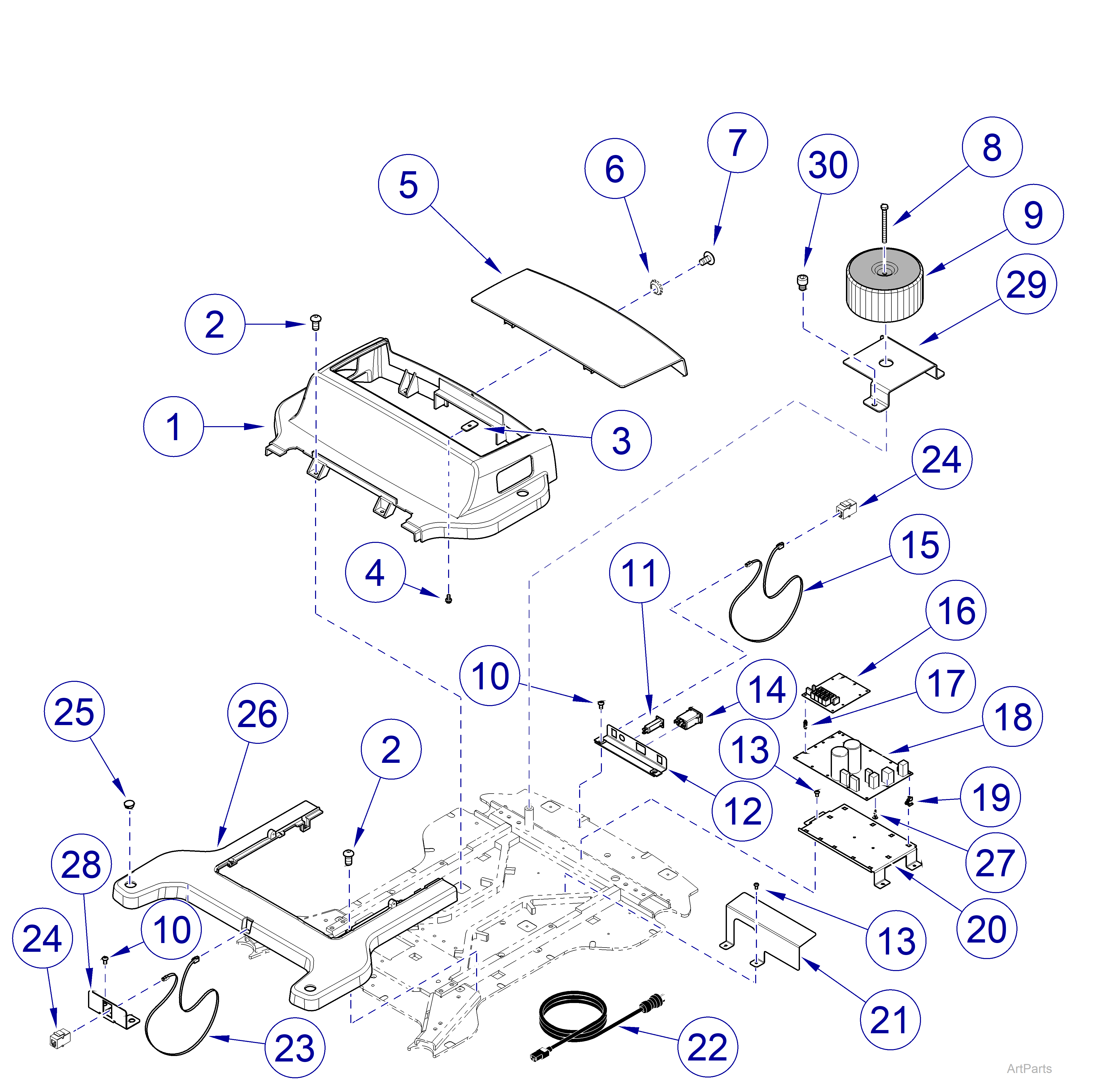631 Procedure Chair Base Covers & Electrical Components