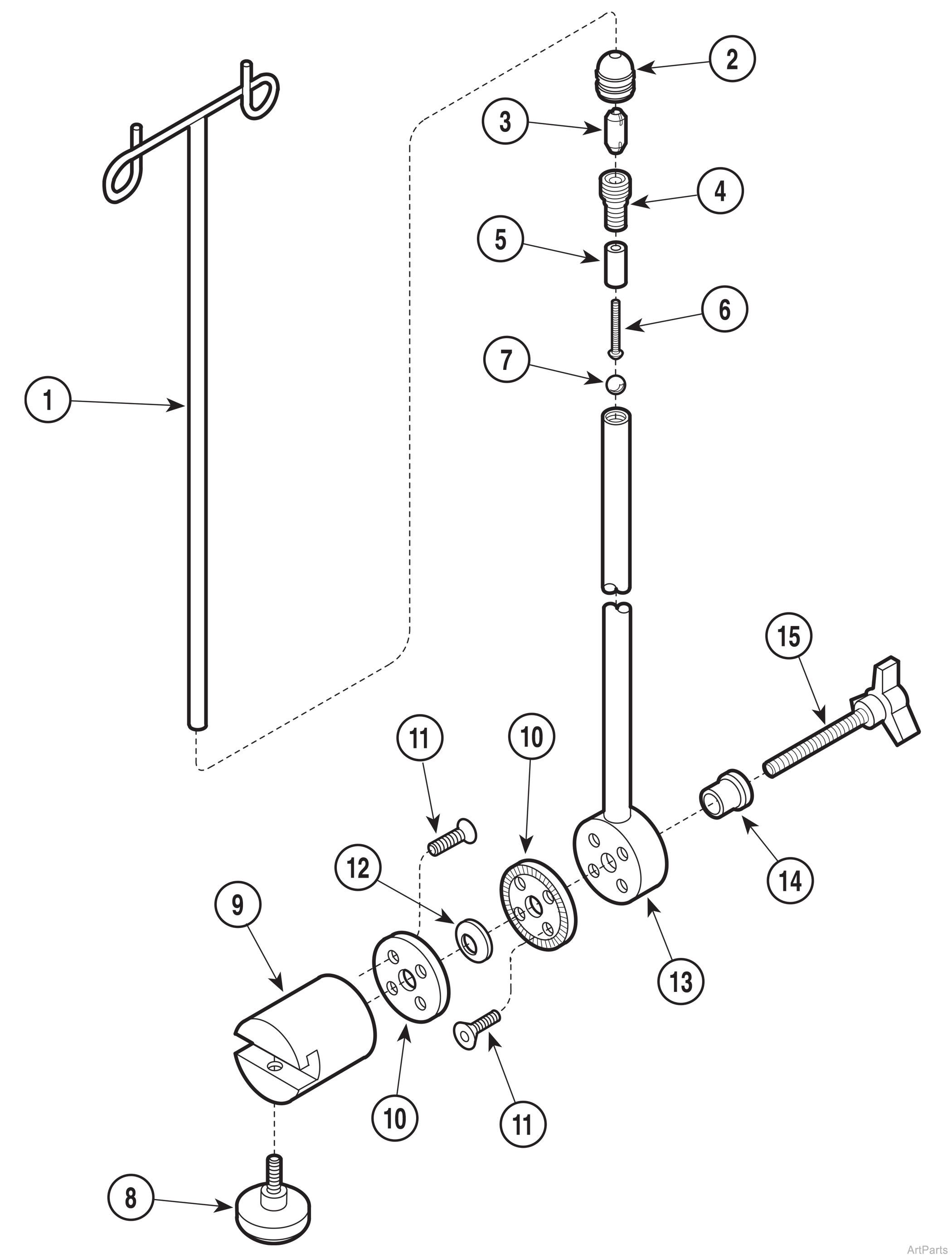 9A77001 Adjustable I.V. Pole