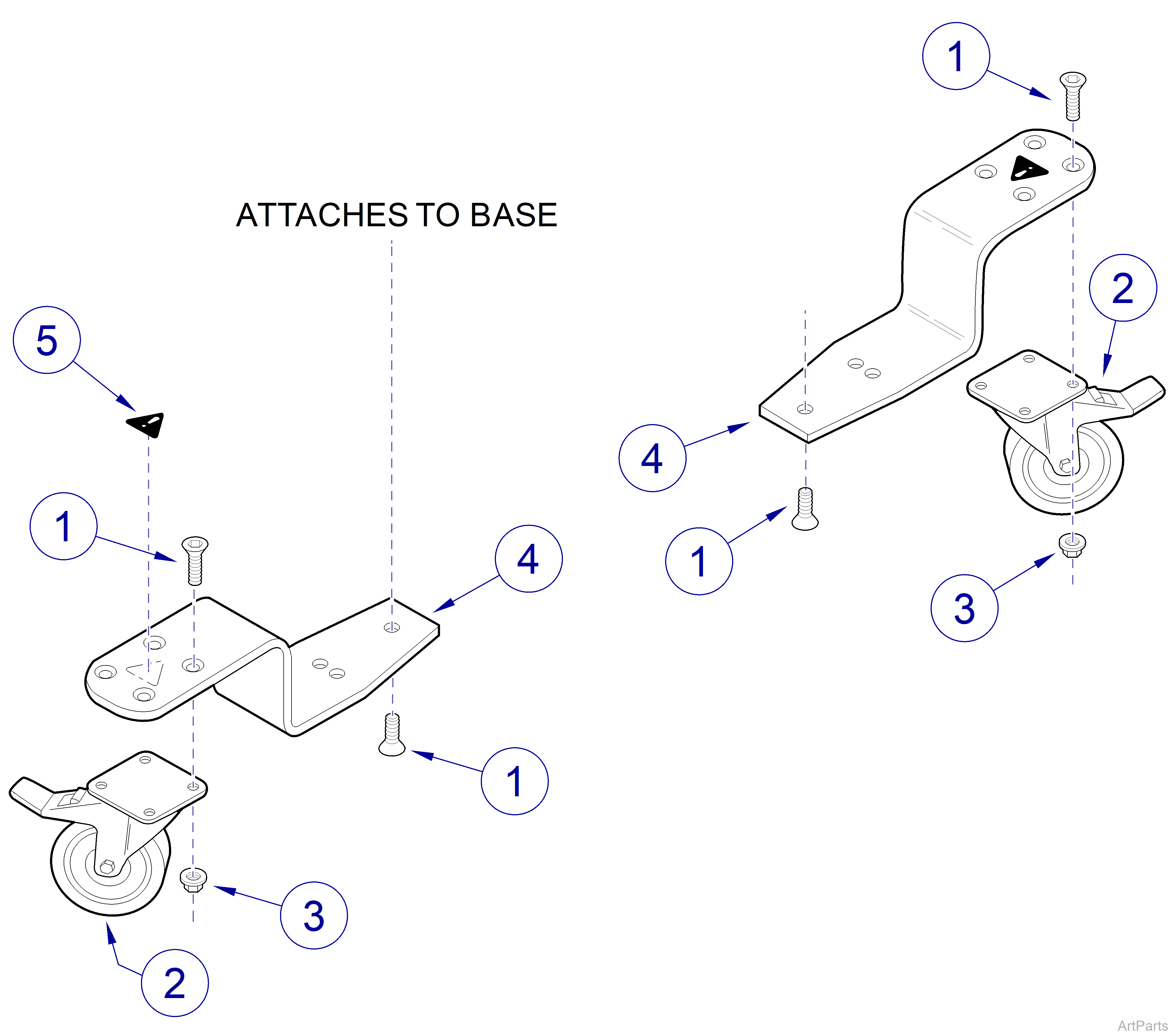 9A330001 Caster Base Assembly