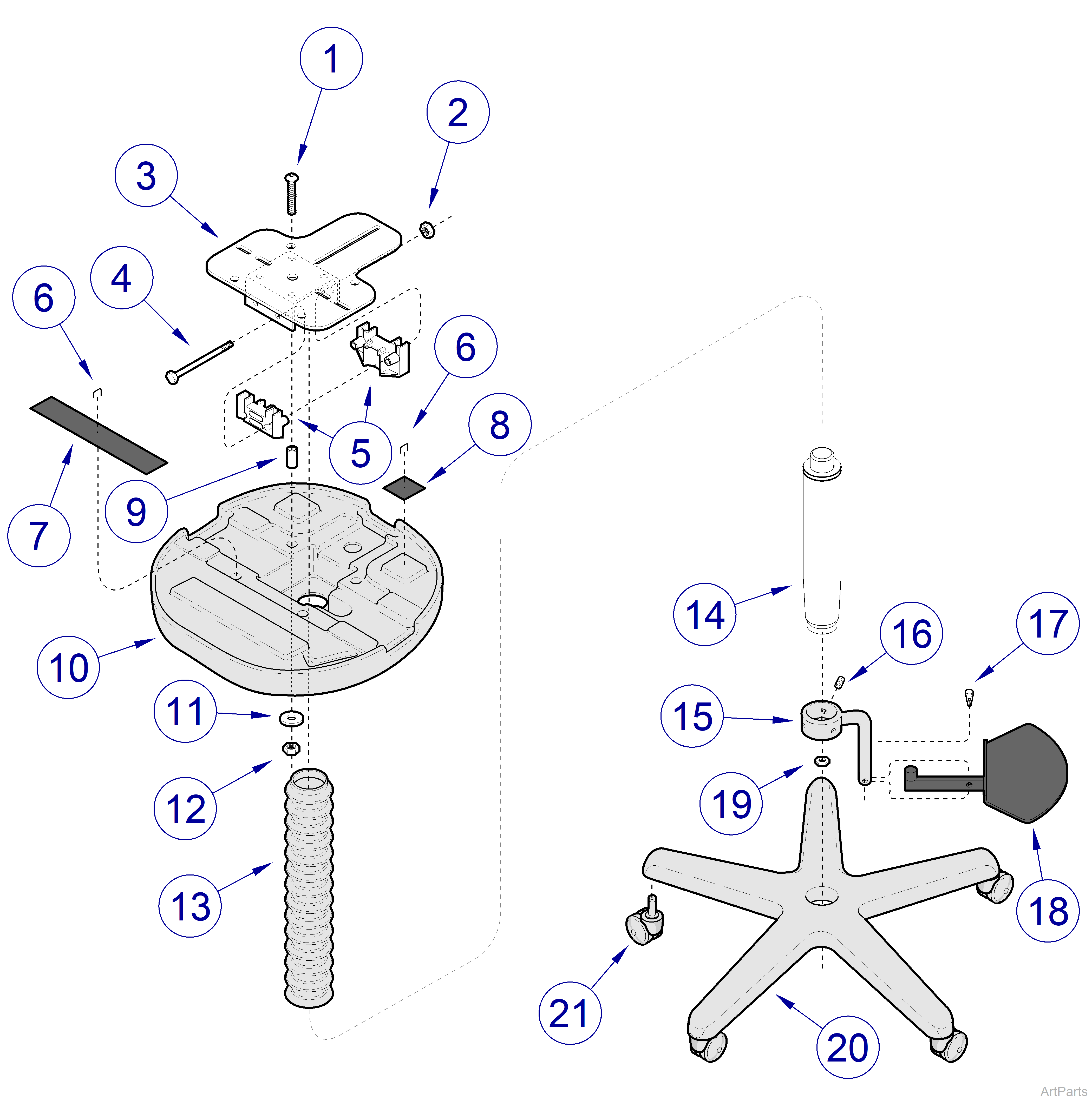 427 Stool Assembly - Serial Number Range: V289597 thru V949286