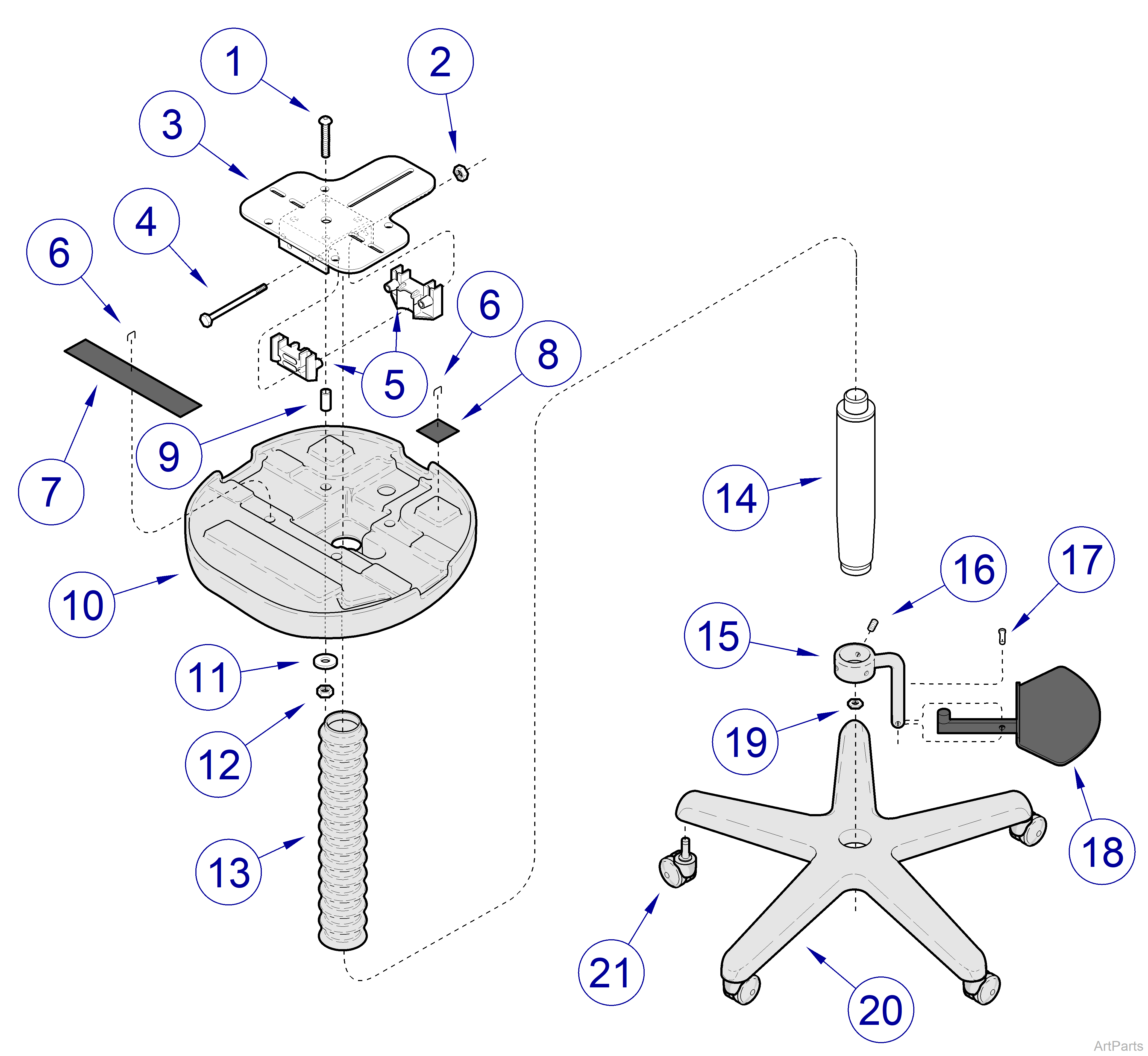 427 Stool Assembly - Serial Number Range: V949287 thru V1134336