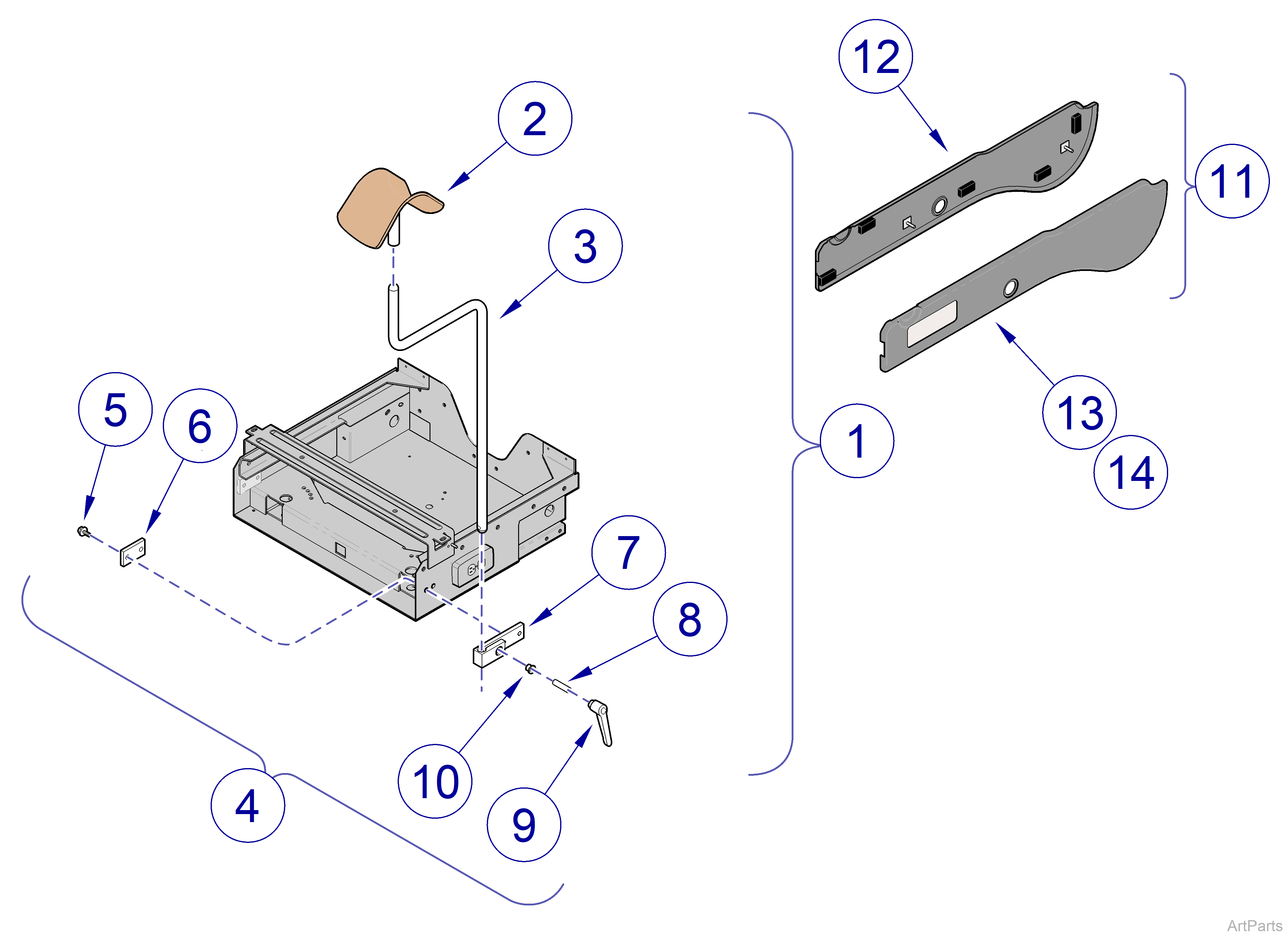 9A31900x Knee Crutches / Brackets / Cladding