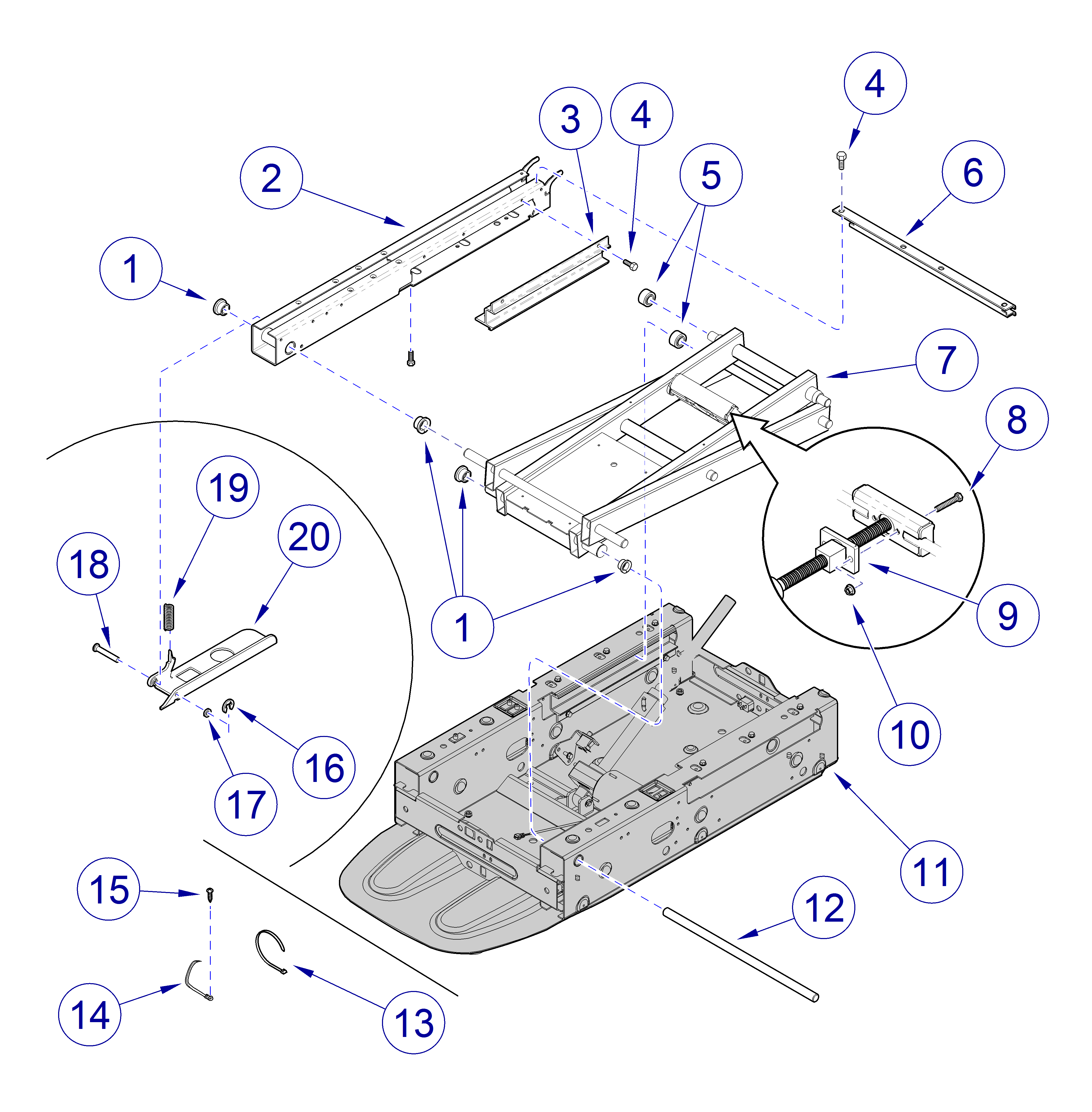 Base Scissor/Slide Mecanism