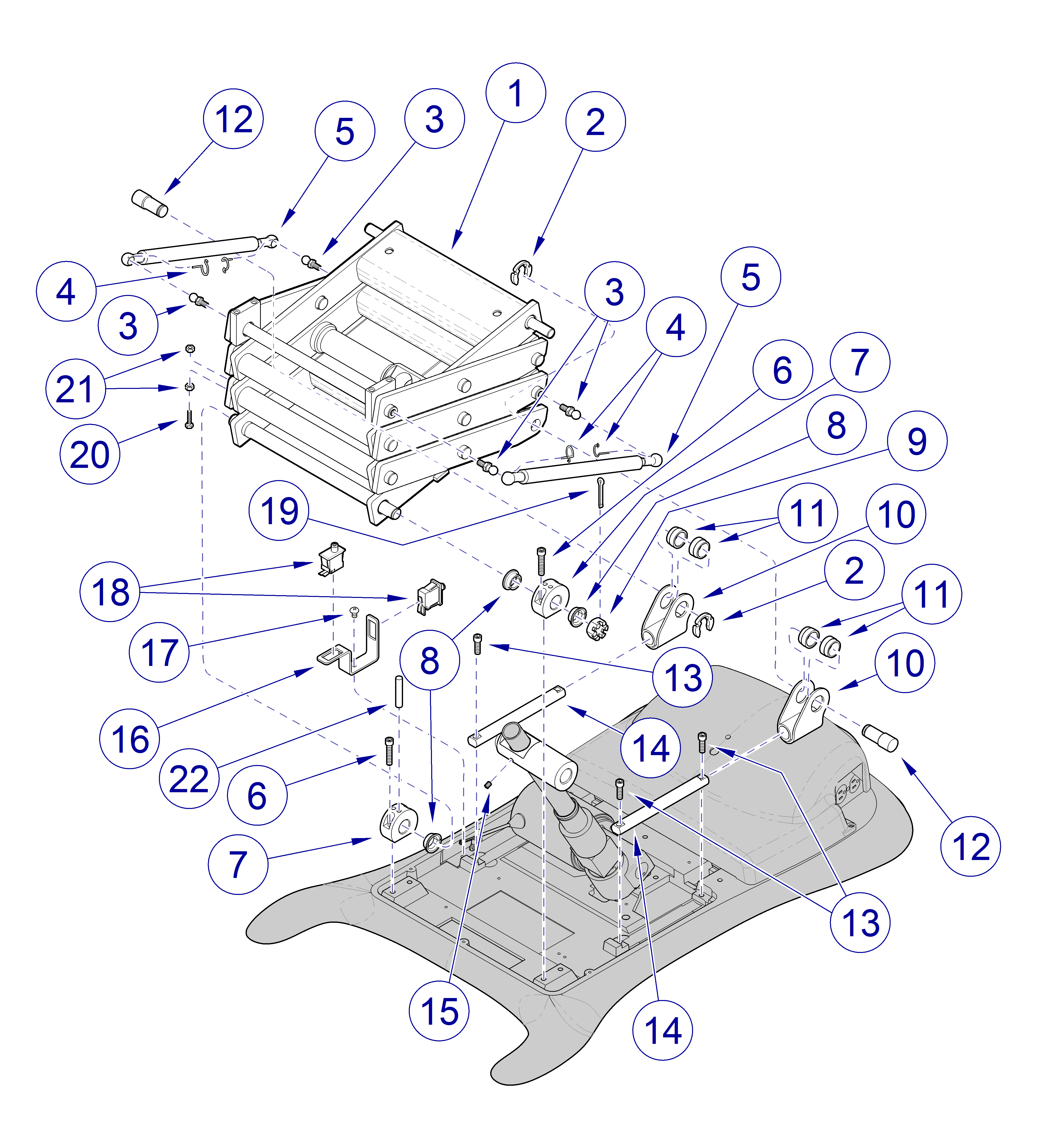 230 and 630 Chair Scissor Components