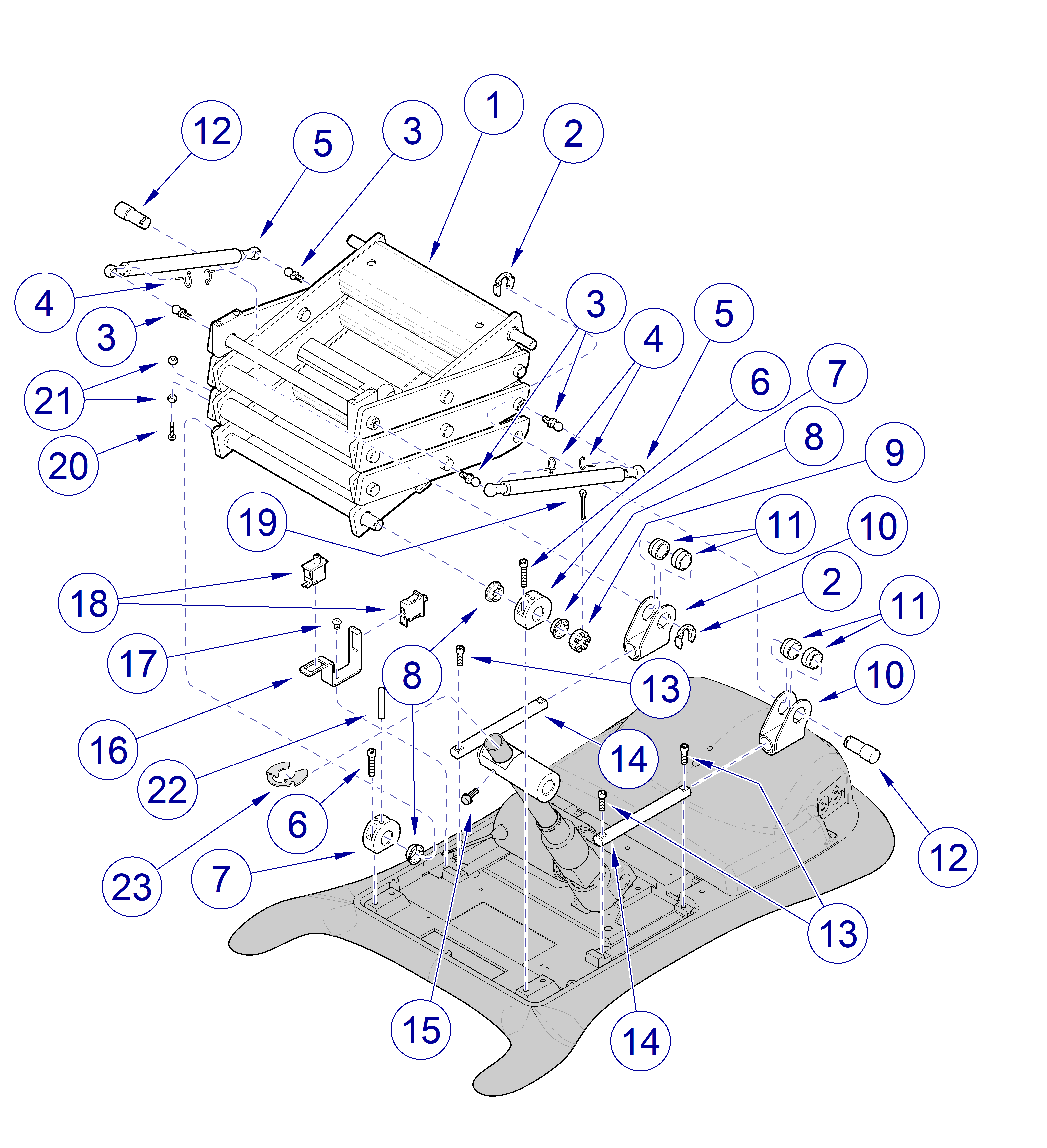 230 and 630 Chair Scissor Components