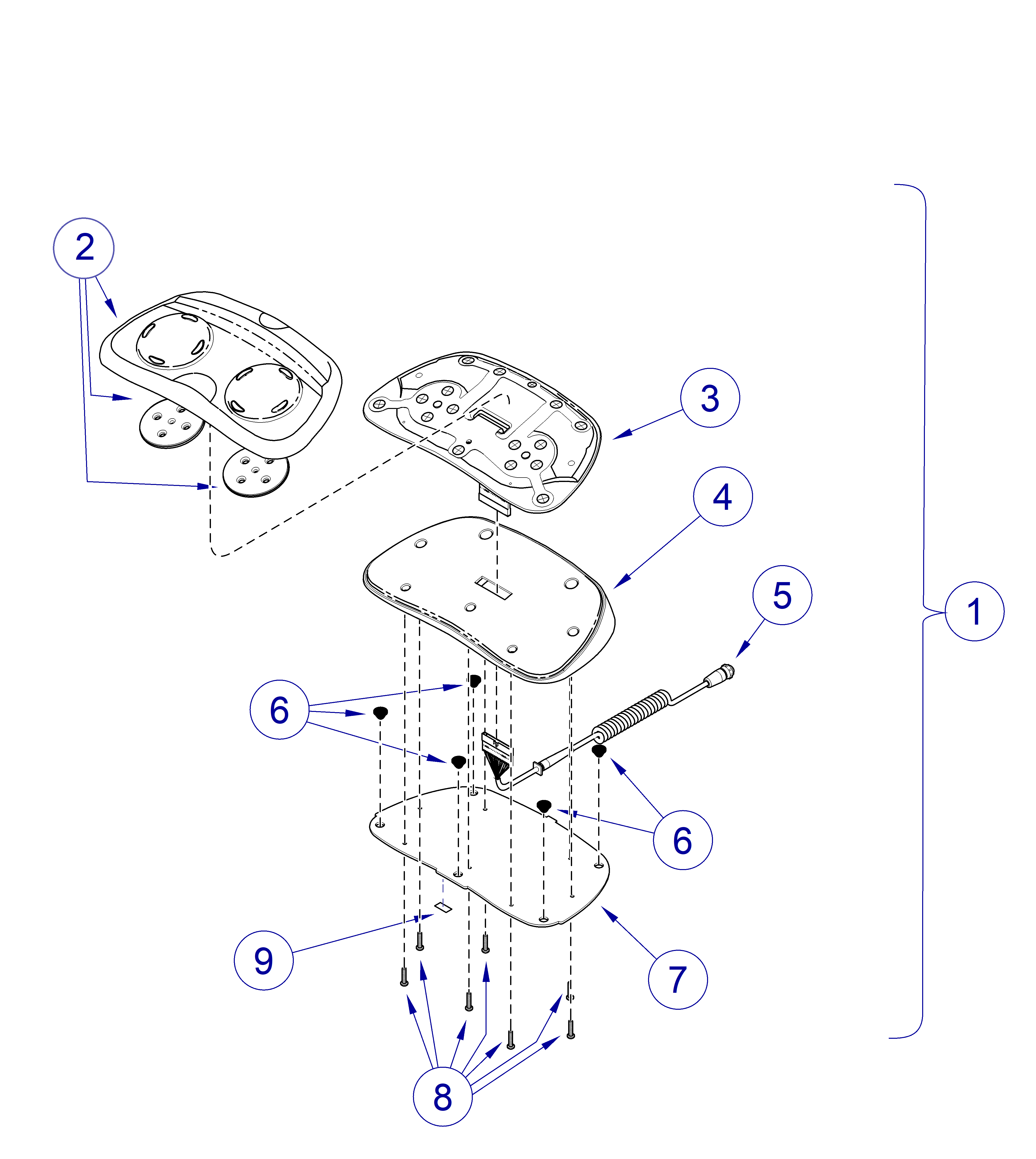 230 and 630 Chair Disc-Style Foot Control