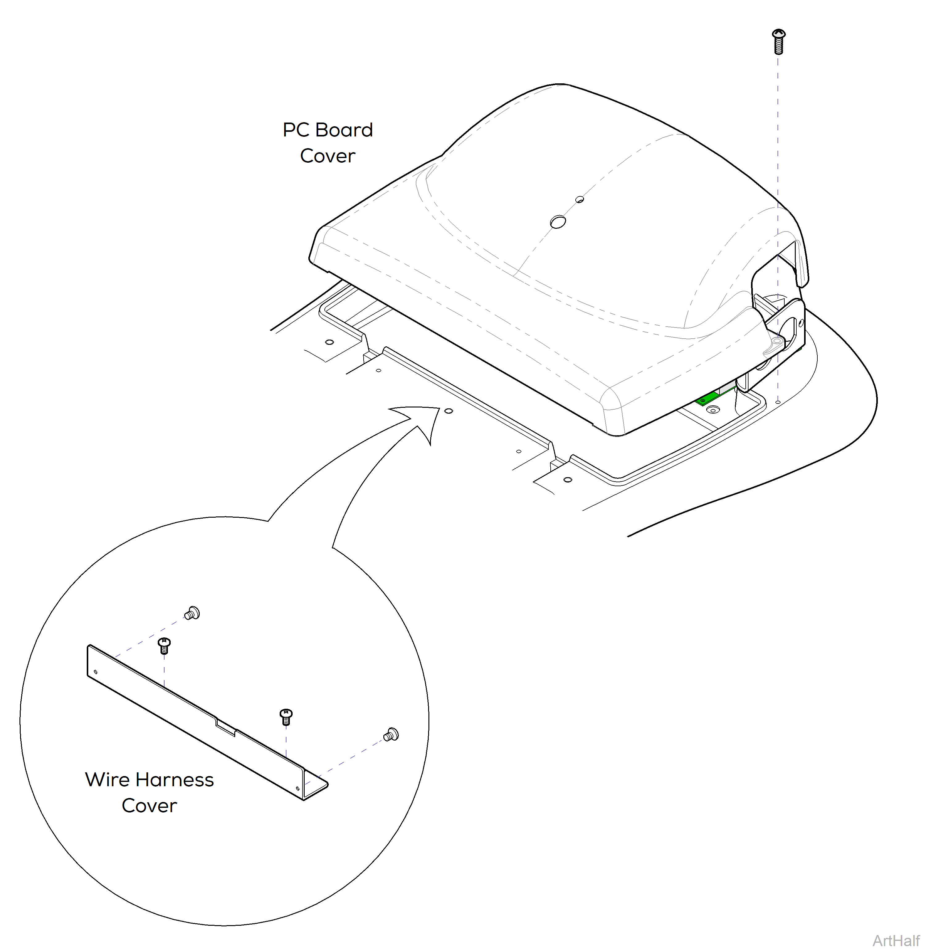 PC Board Cover - models w/ Standard Base