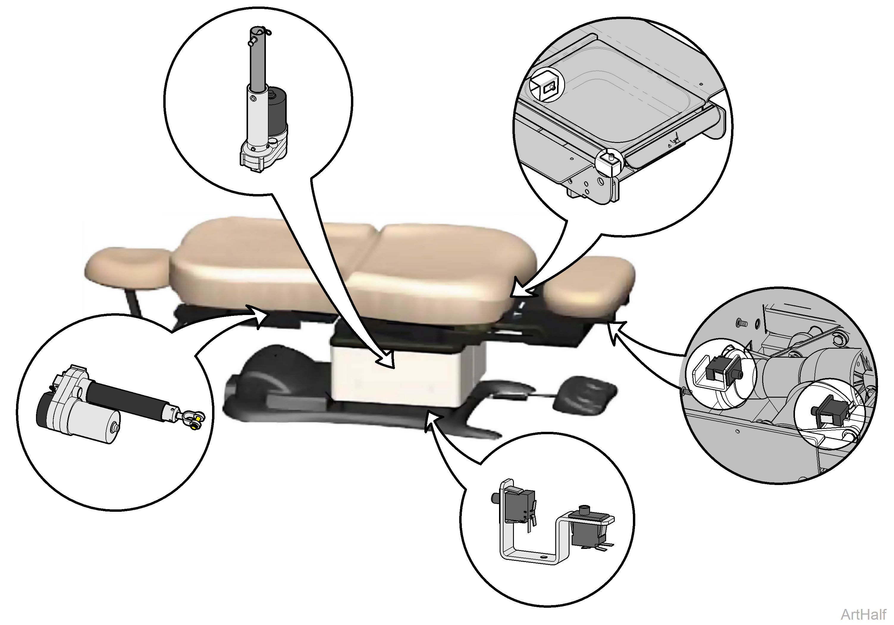 230 and 630 Chair Limit Switches Location