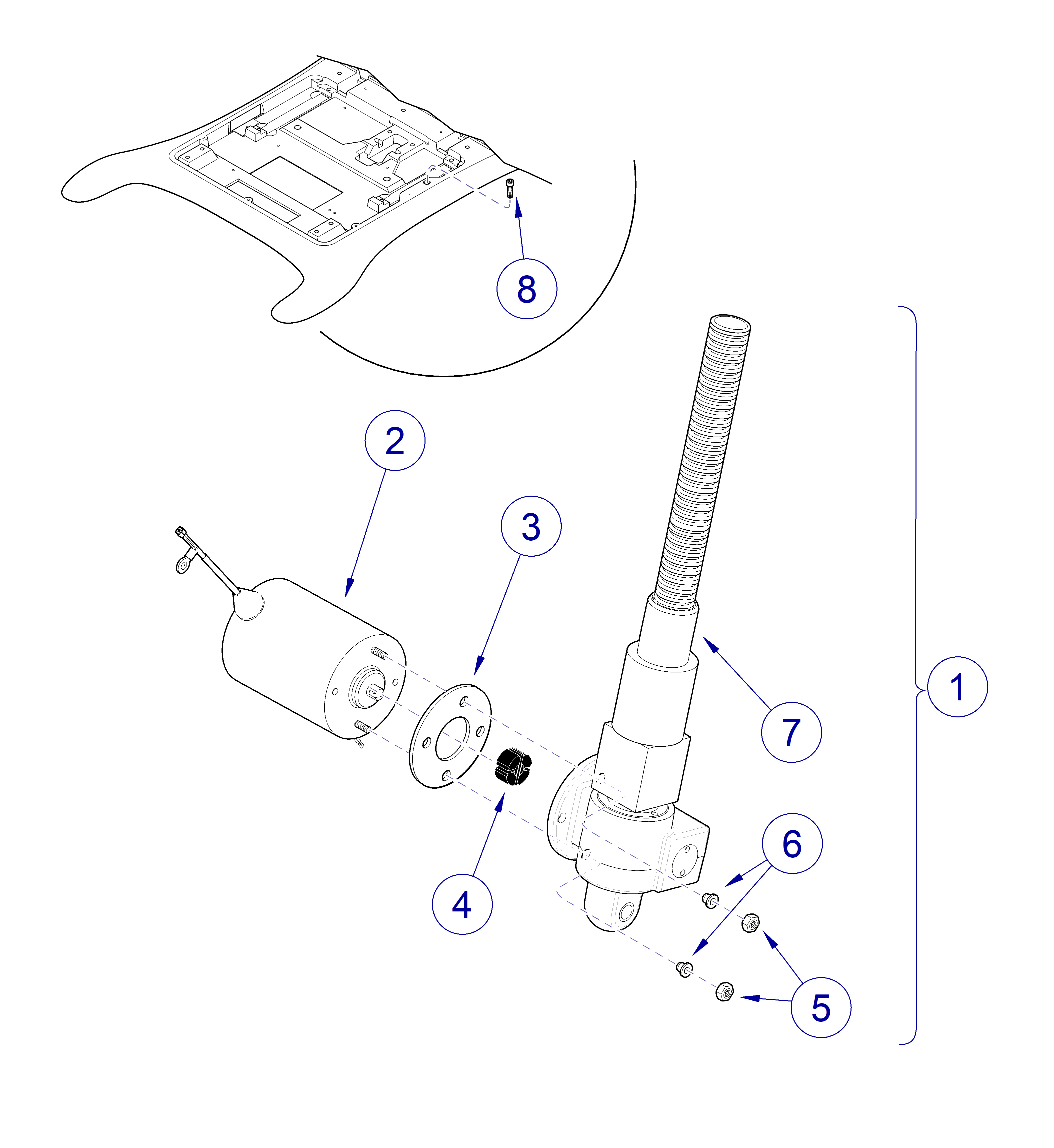 230 and 630 Chair  Base Actuator