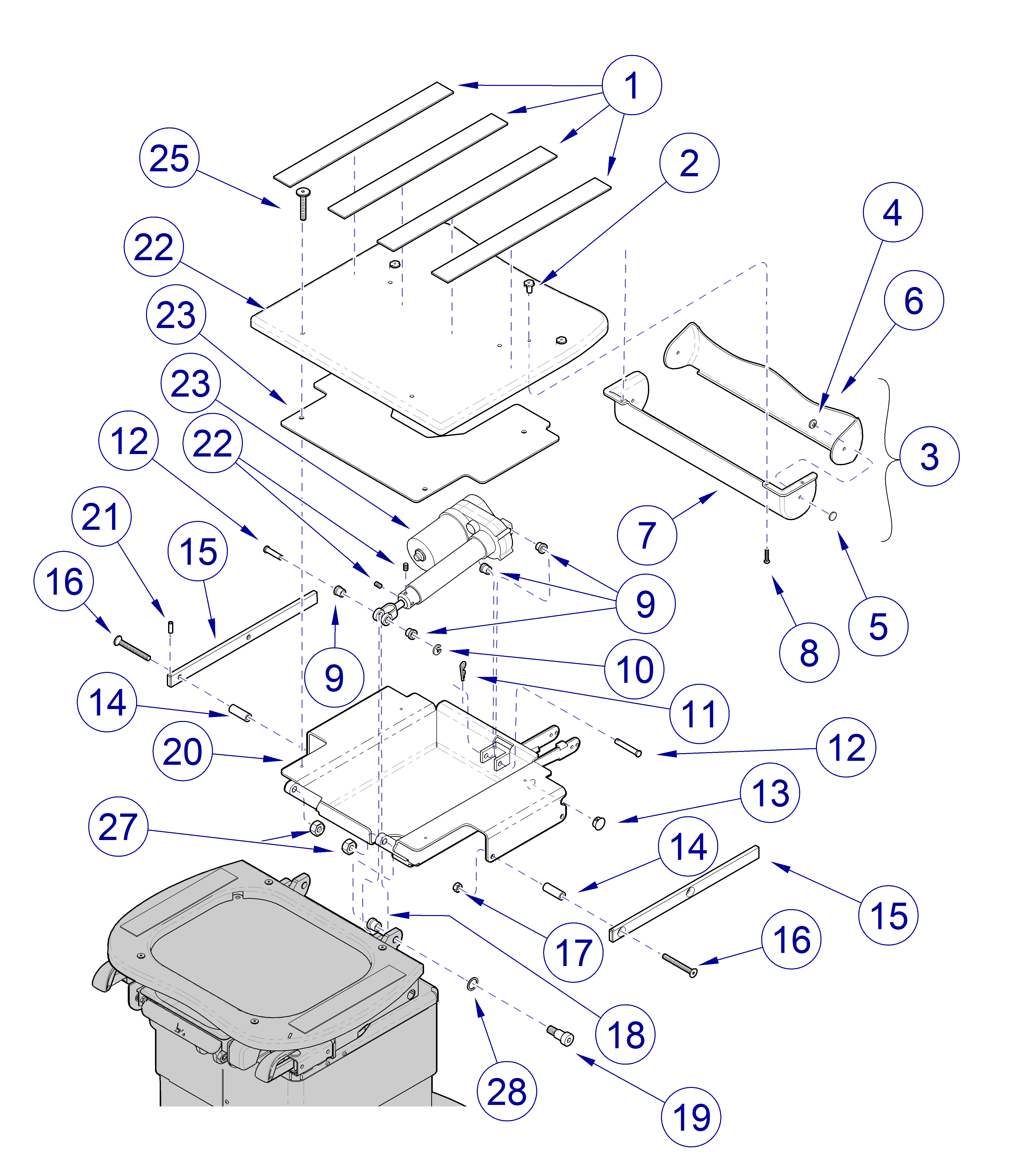 230 and 630 Chair  Ritter Model Back Section