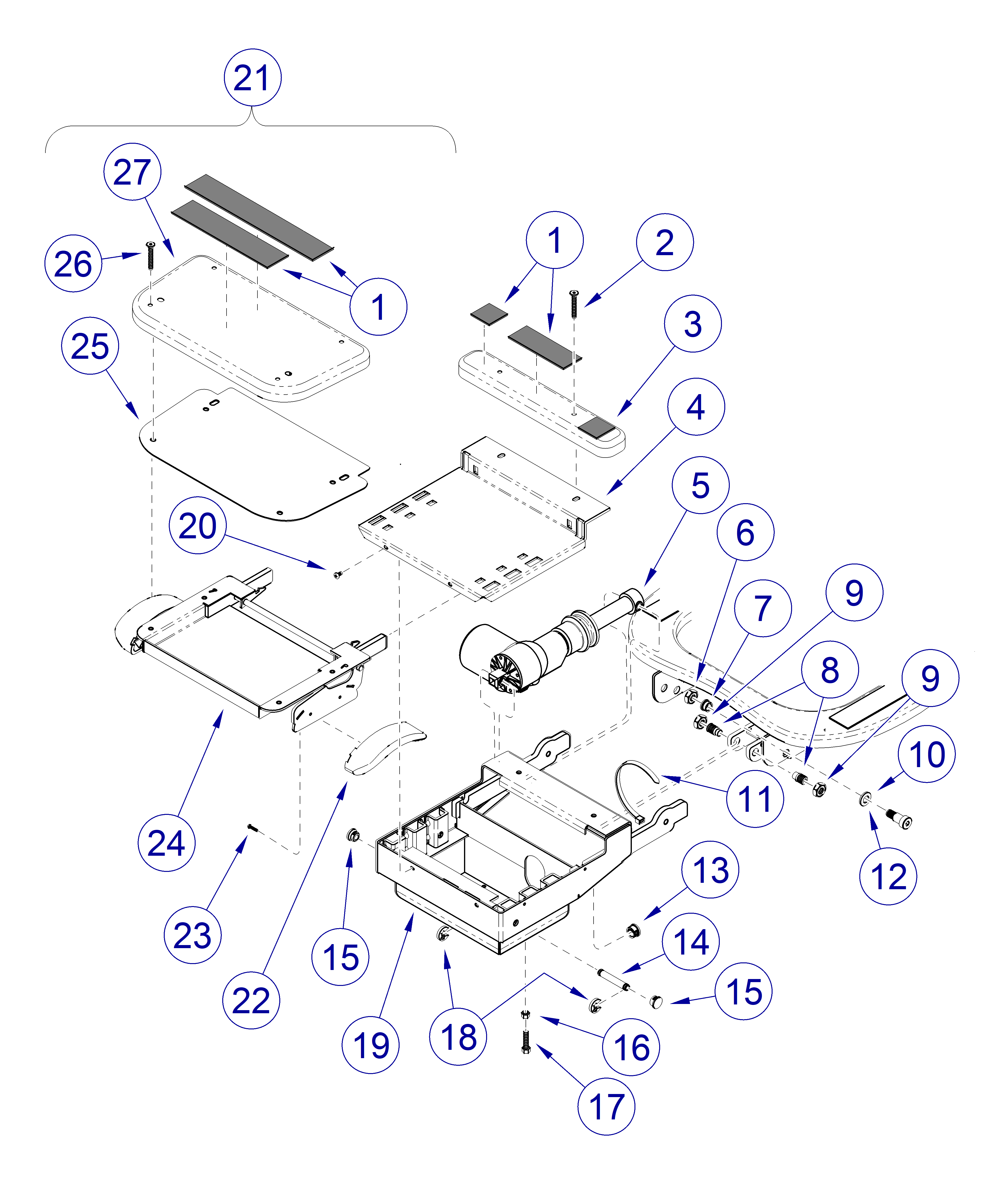 230 and 630 Chair Ritter Model Foot Section