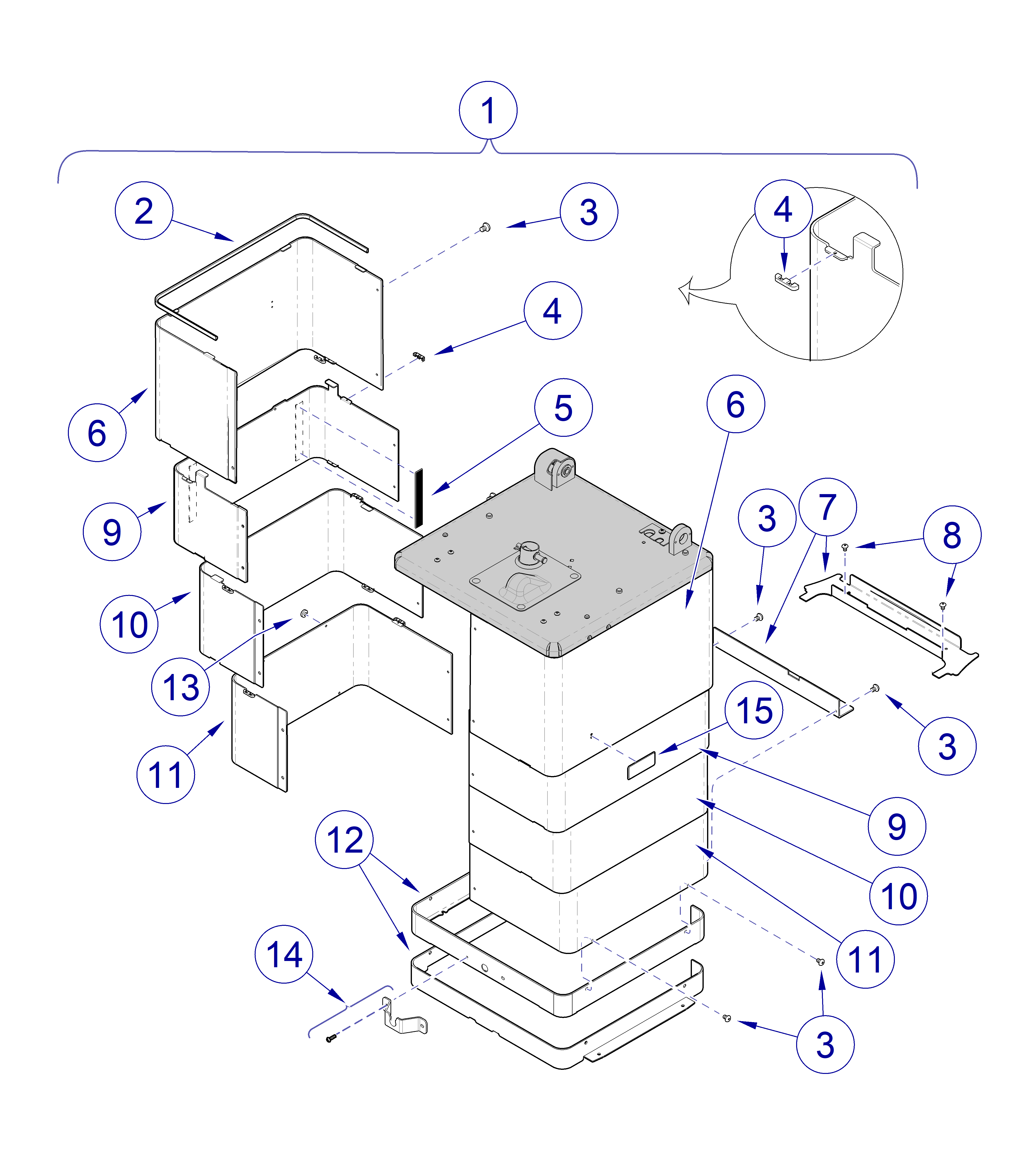 230 and 630 Chair Ritter Model Base Shroud
