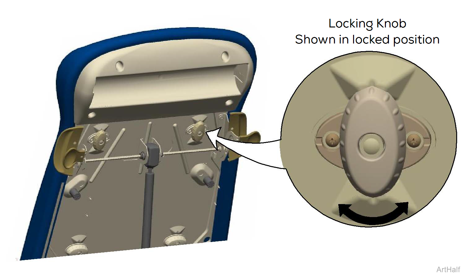 604 Table Upholstery Locking Knobs