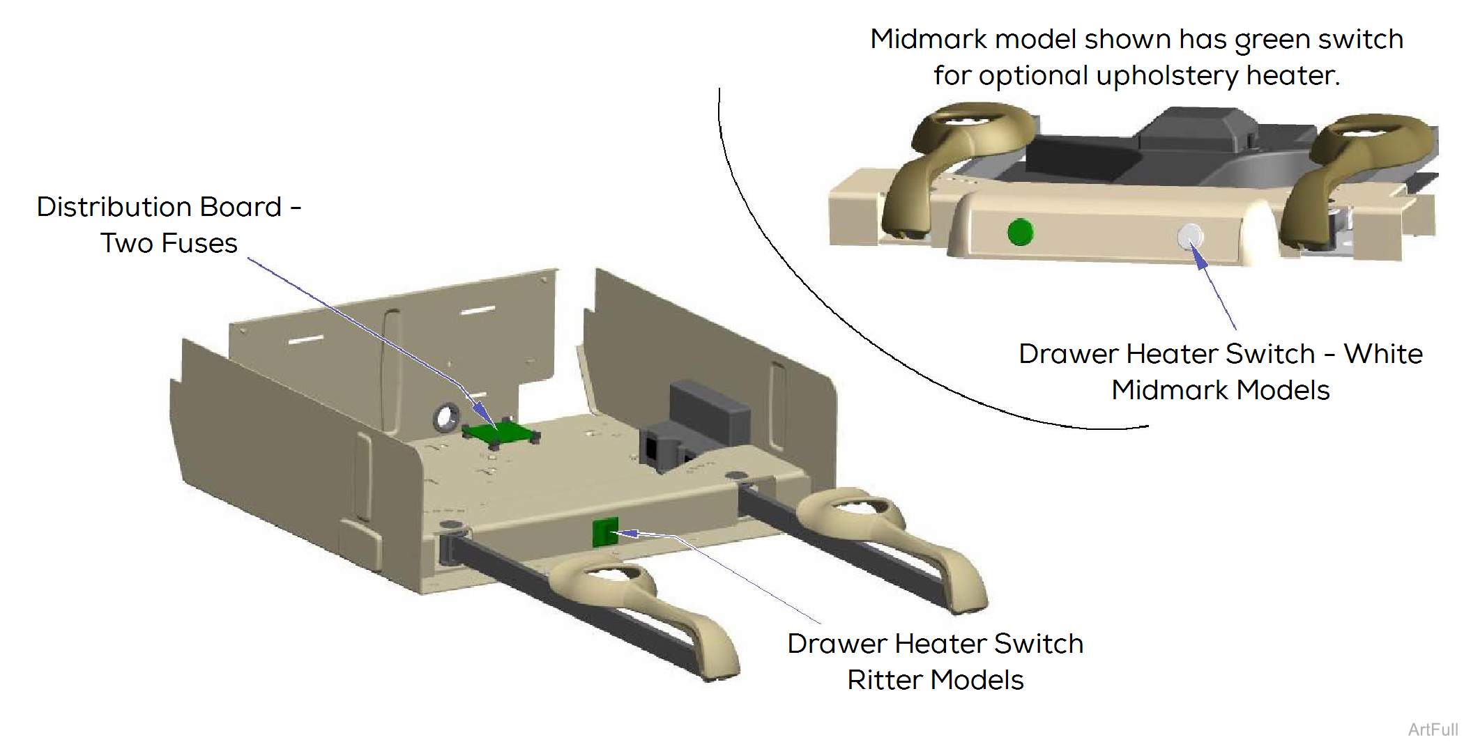 204 and 604 Table Drawer Heater System