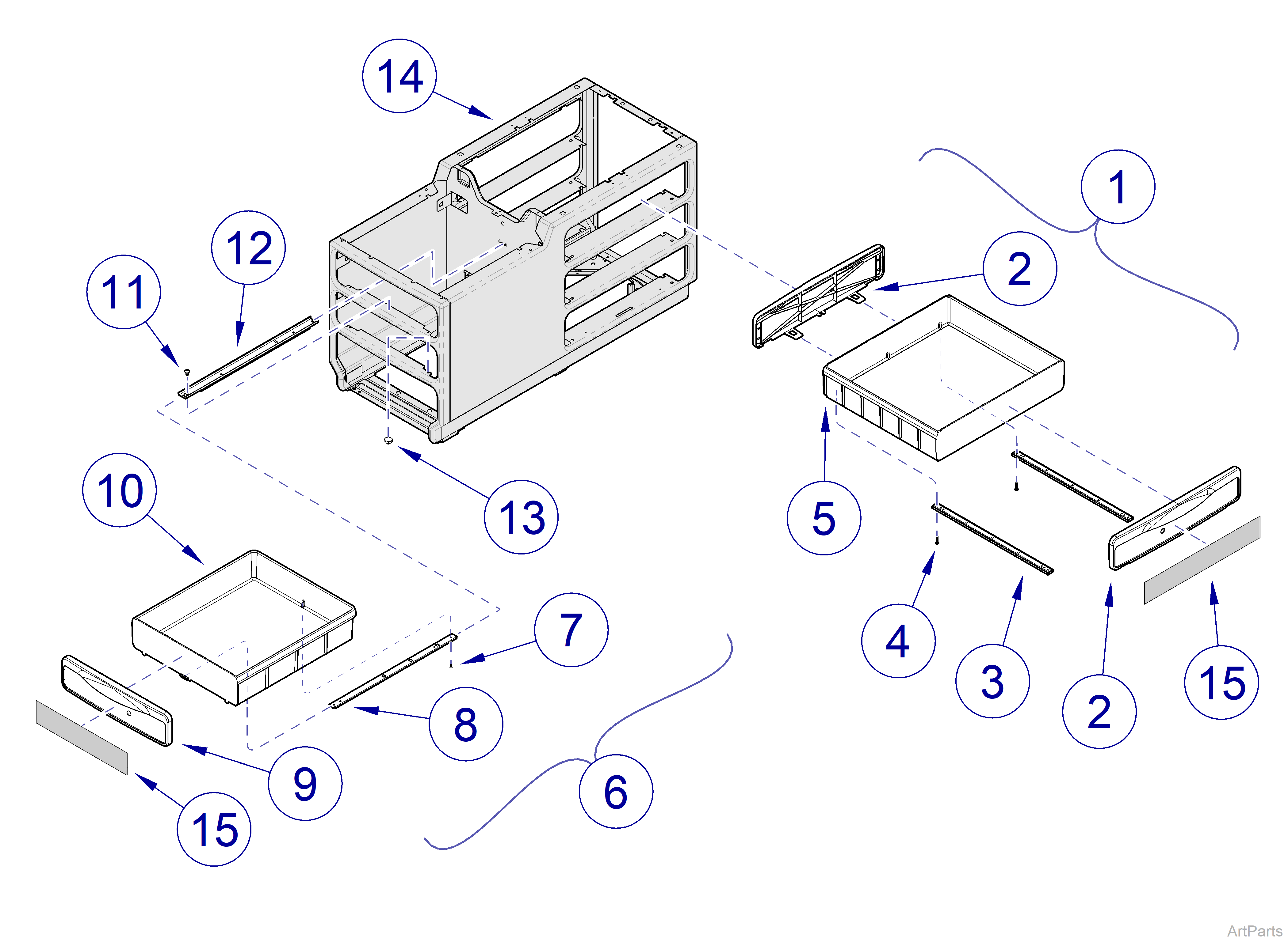 204-001, -002 and -005 Ritter Drawers