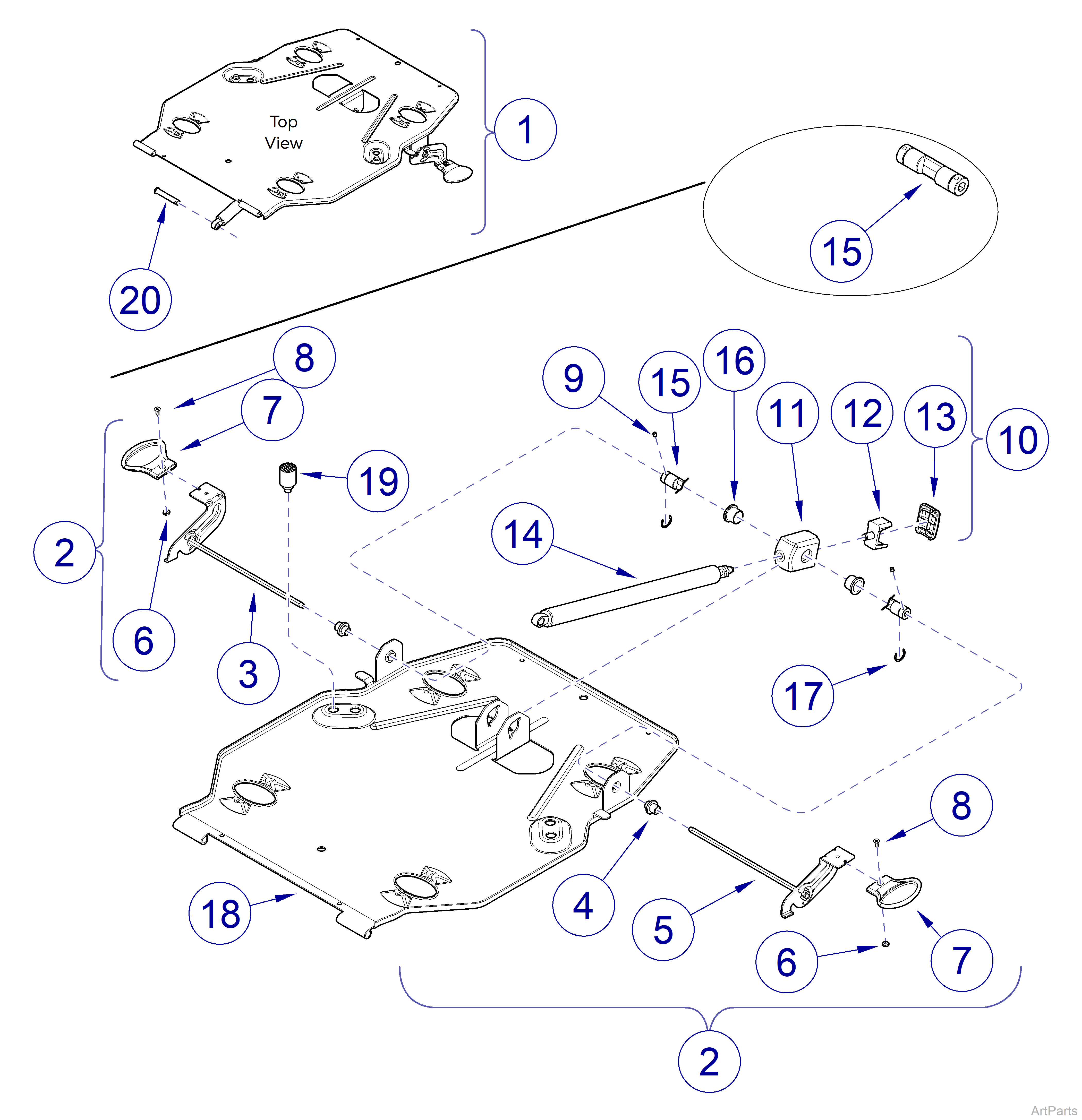 204 and 604 Table Back Support Mechanism