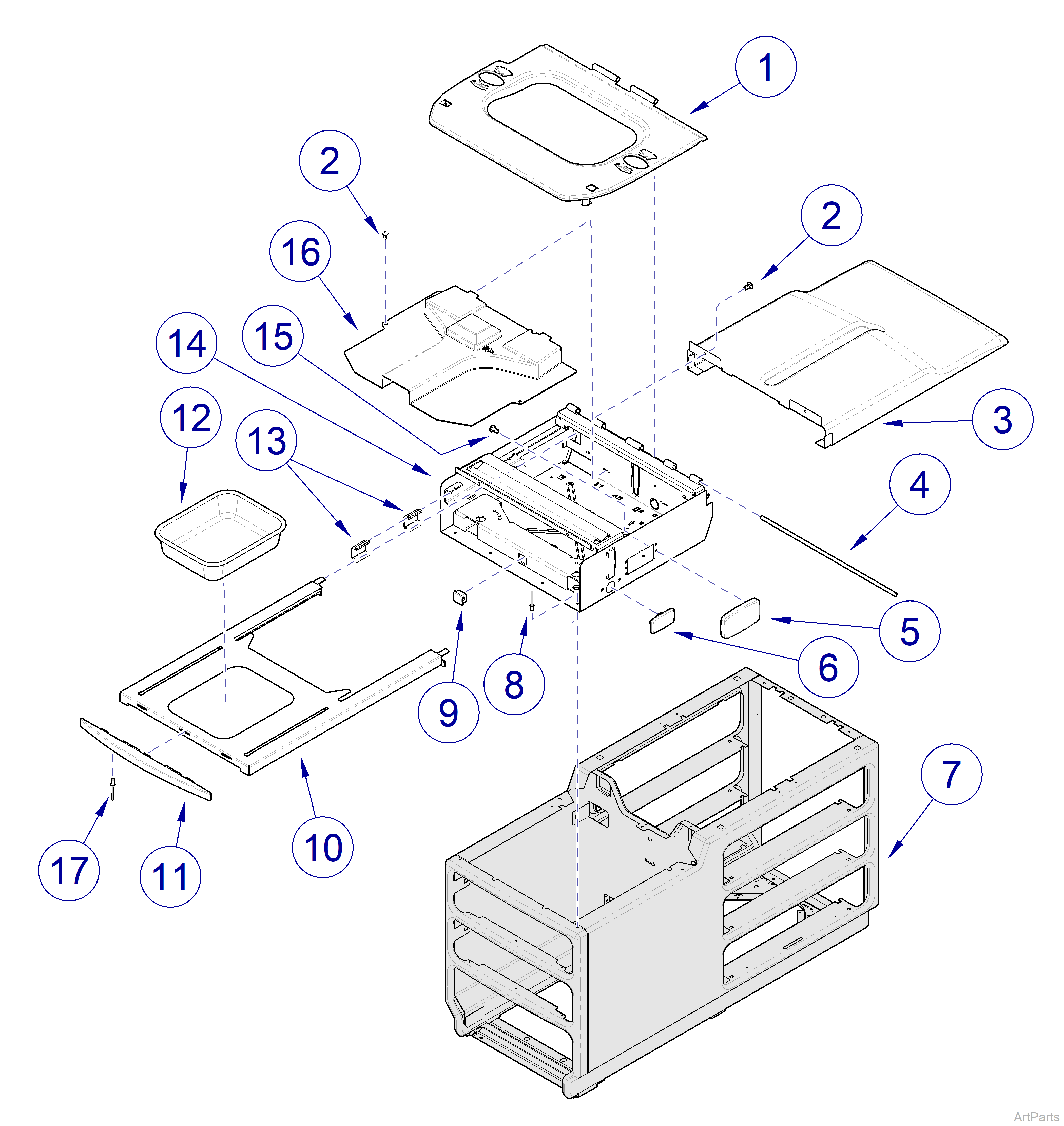 204 -001 thru -007 Ritter Upperwrap and Footrest Shelf