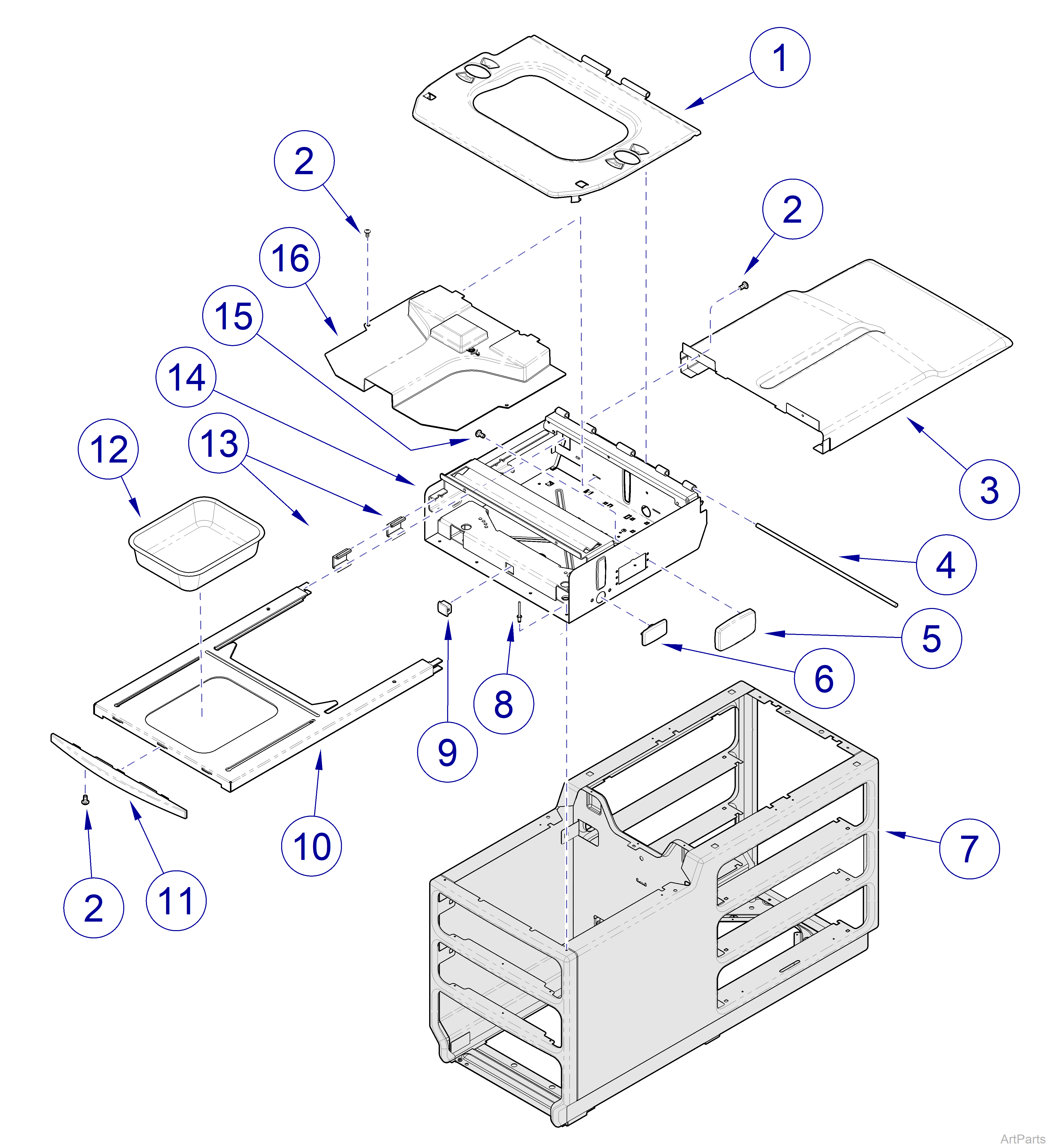 204-001 thru -007 Ritter Upperwrap and Footrest Shelf 