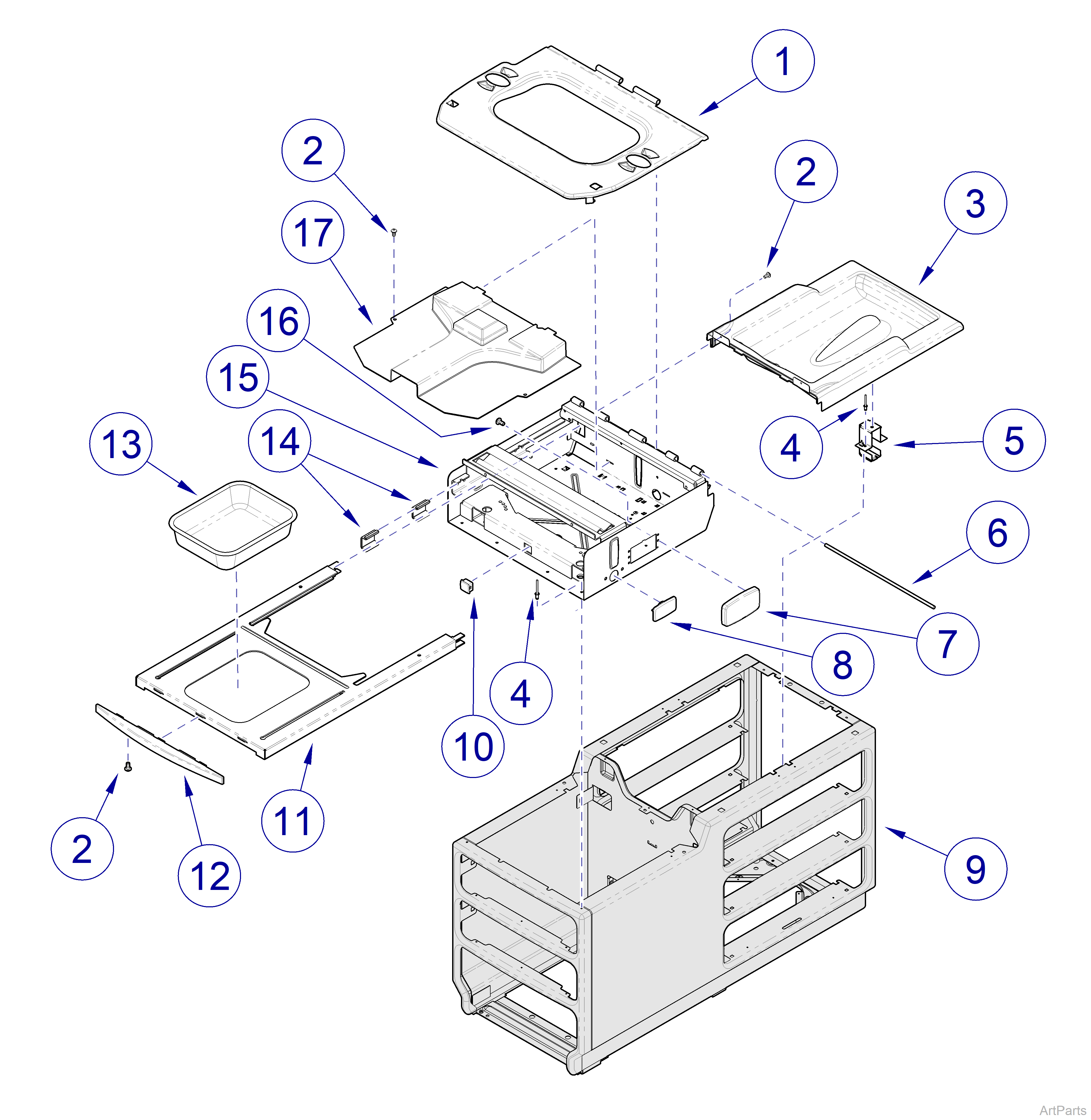 204-001 thru -007 Ritter Upperwrap and Footrest Shelf 