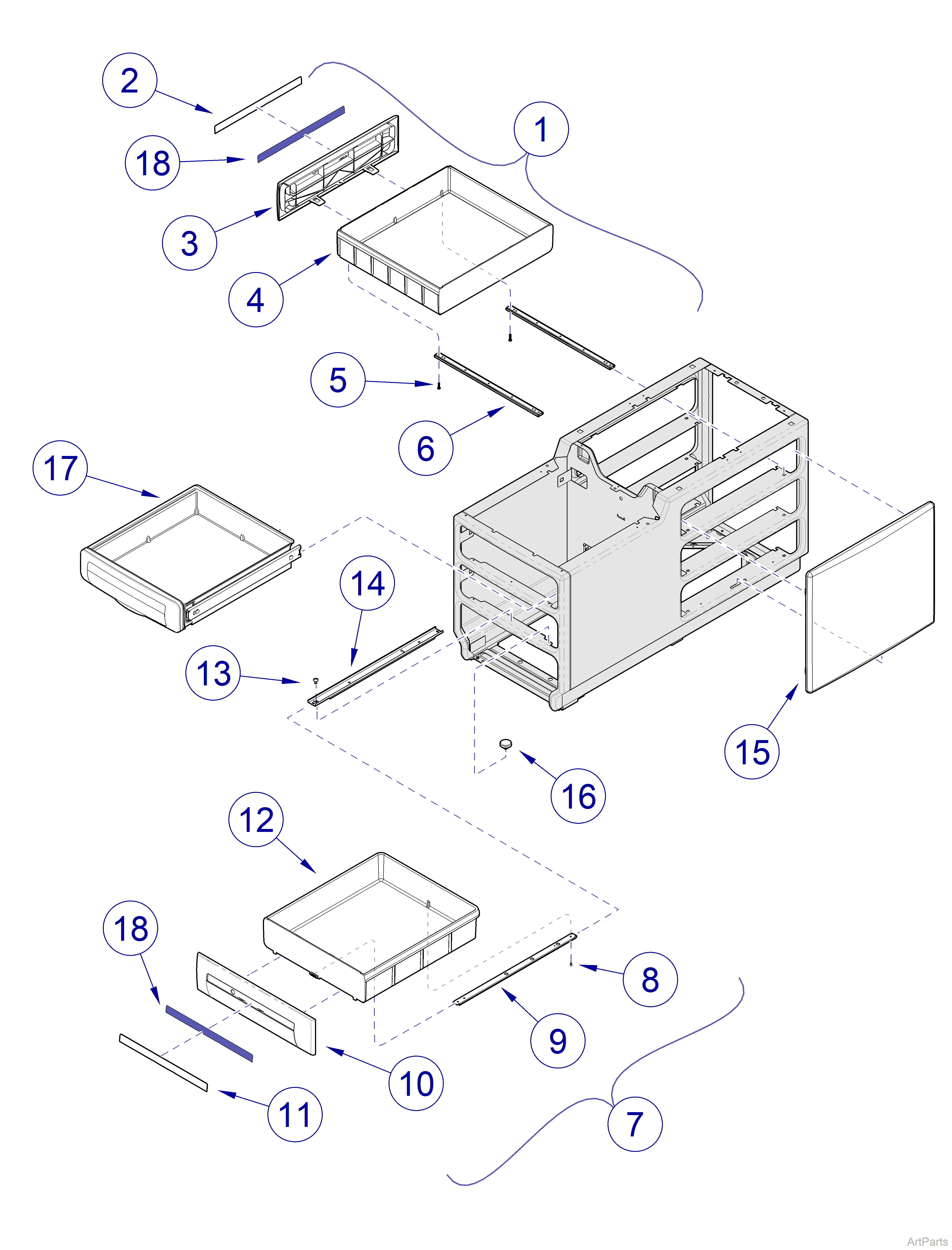 604 Table Midmark Cabinet Drawers 