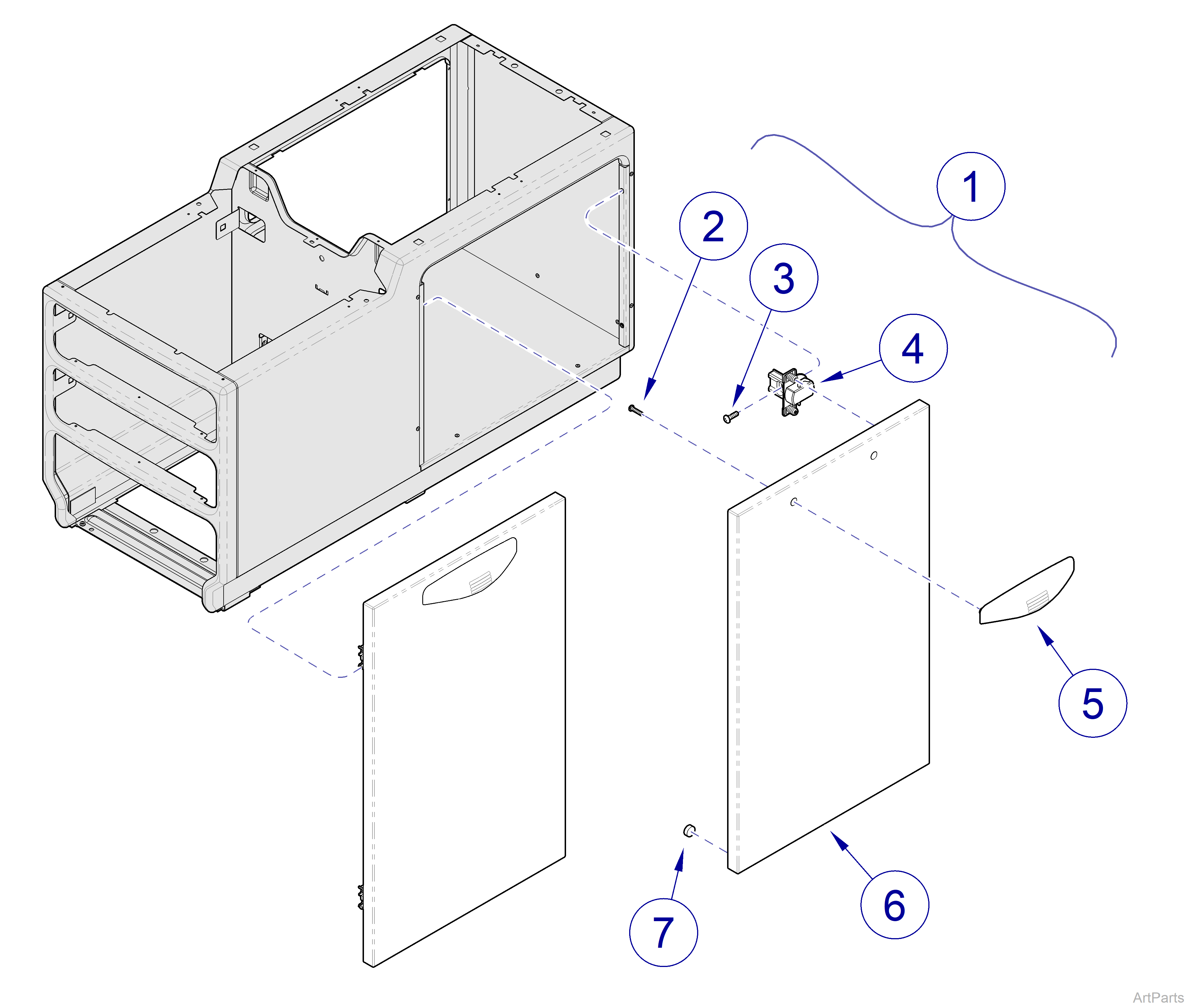 204-003 and -004 Table Cabinet Bulk Strage Doors