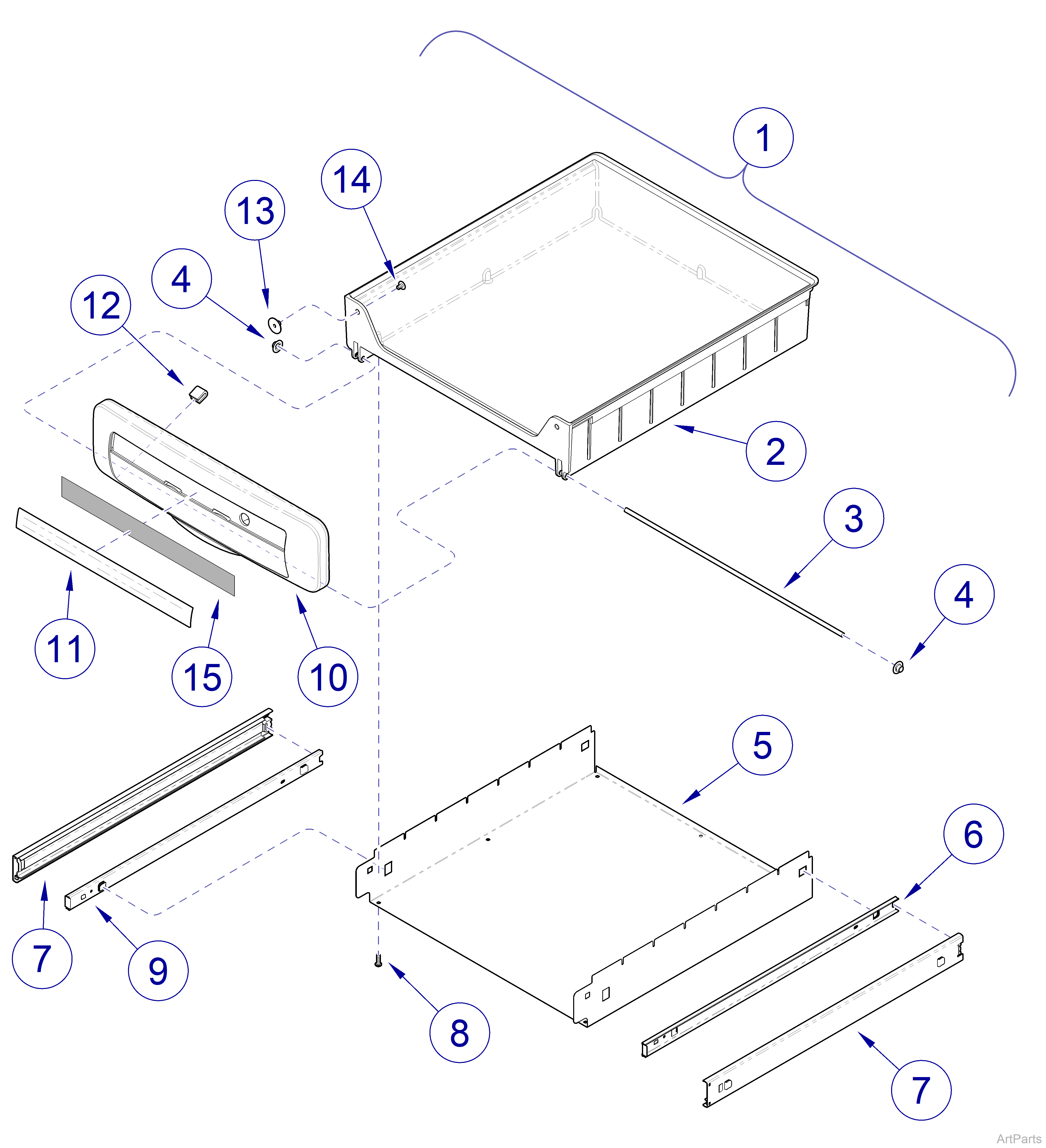 604 Midmark Table Exam Assistant Drawer Assembly