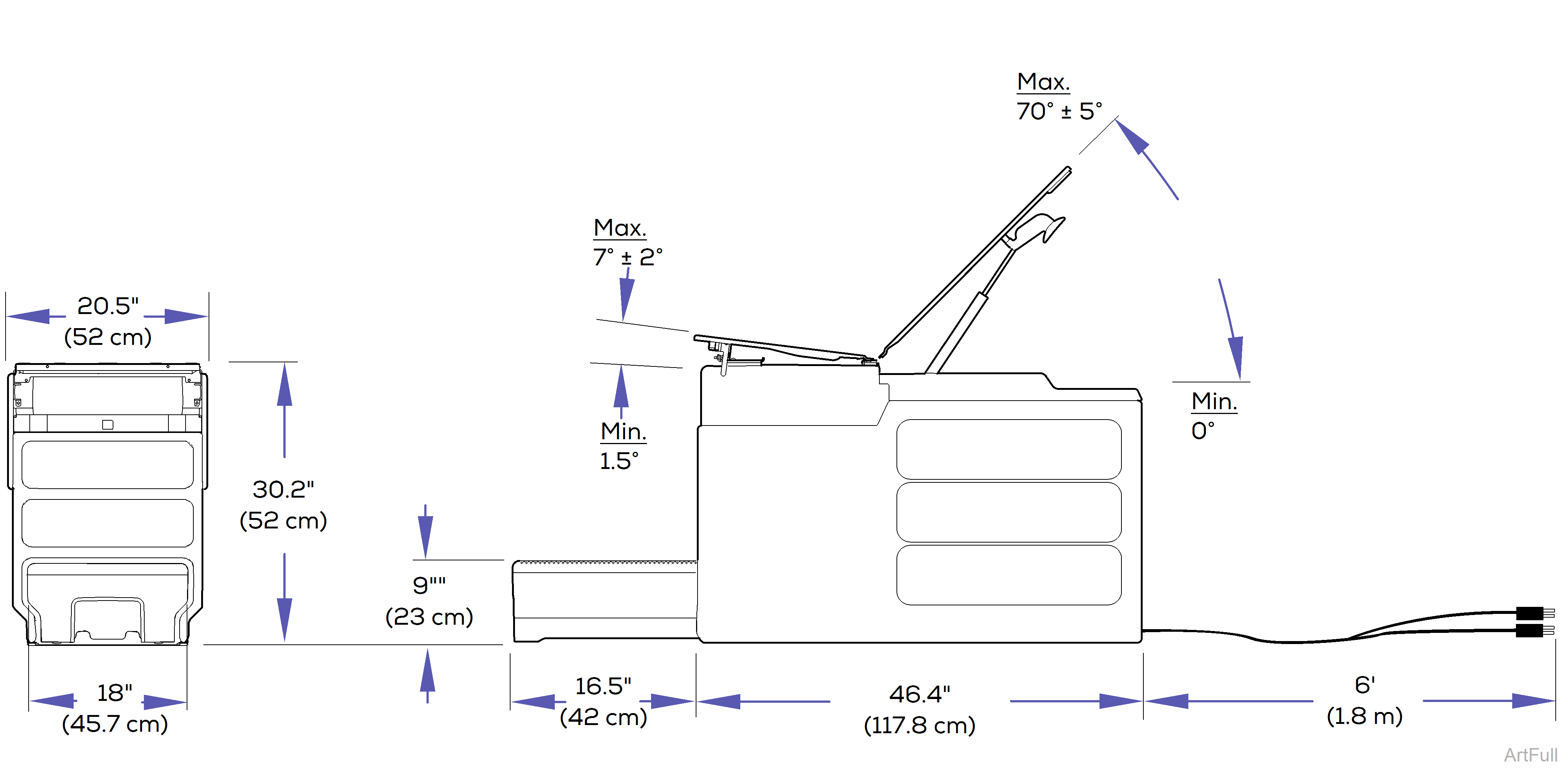 204 and 604 Table Dimensions