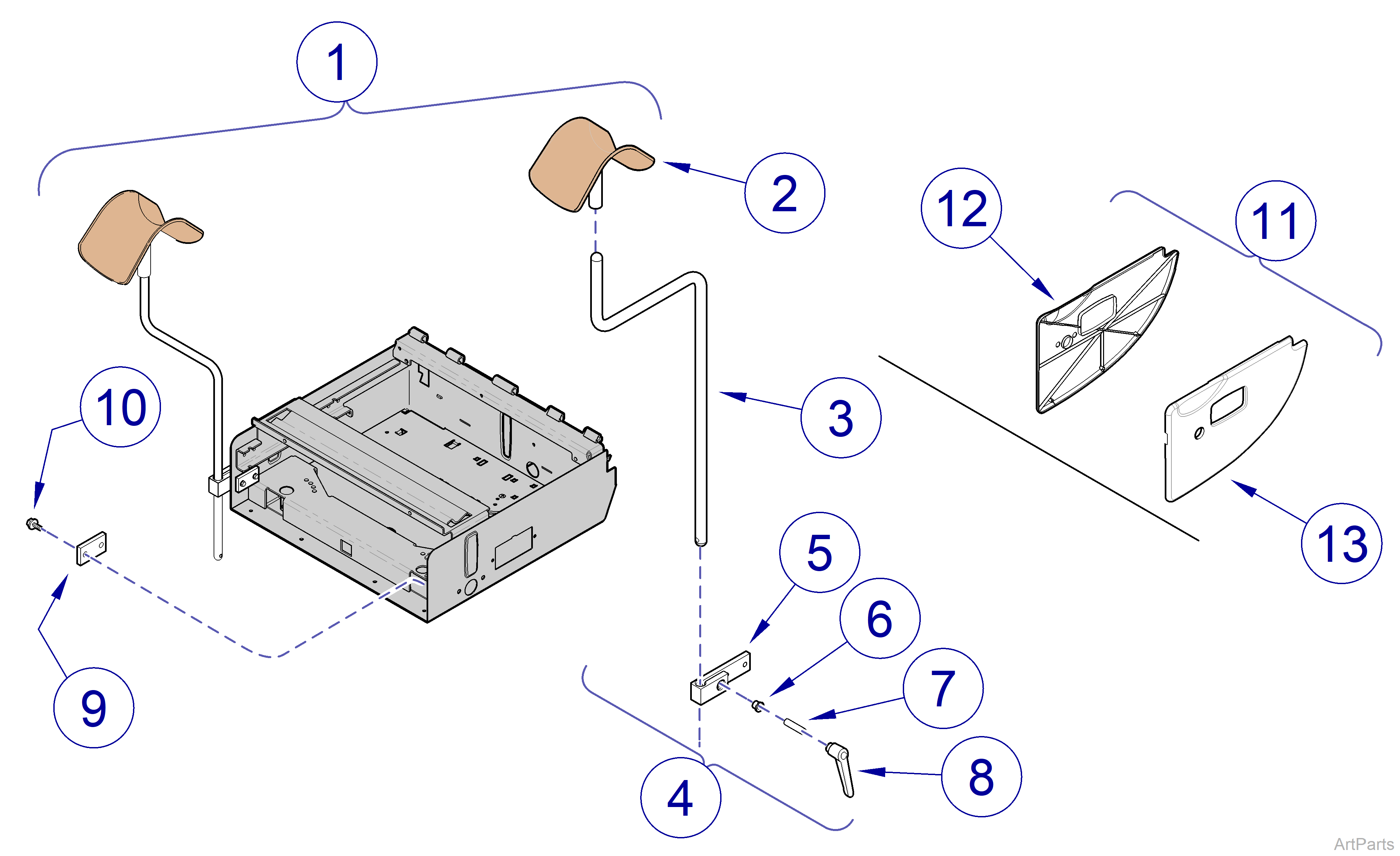 9A35200x Knee Crutches / Brackets / Cladding