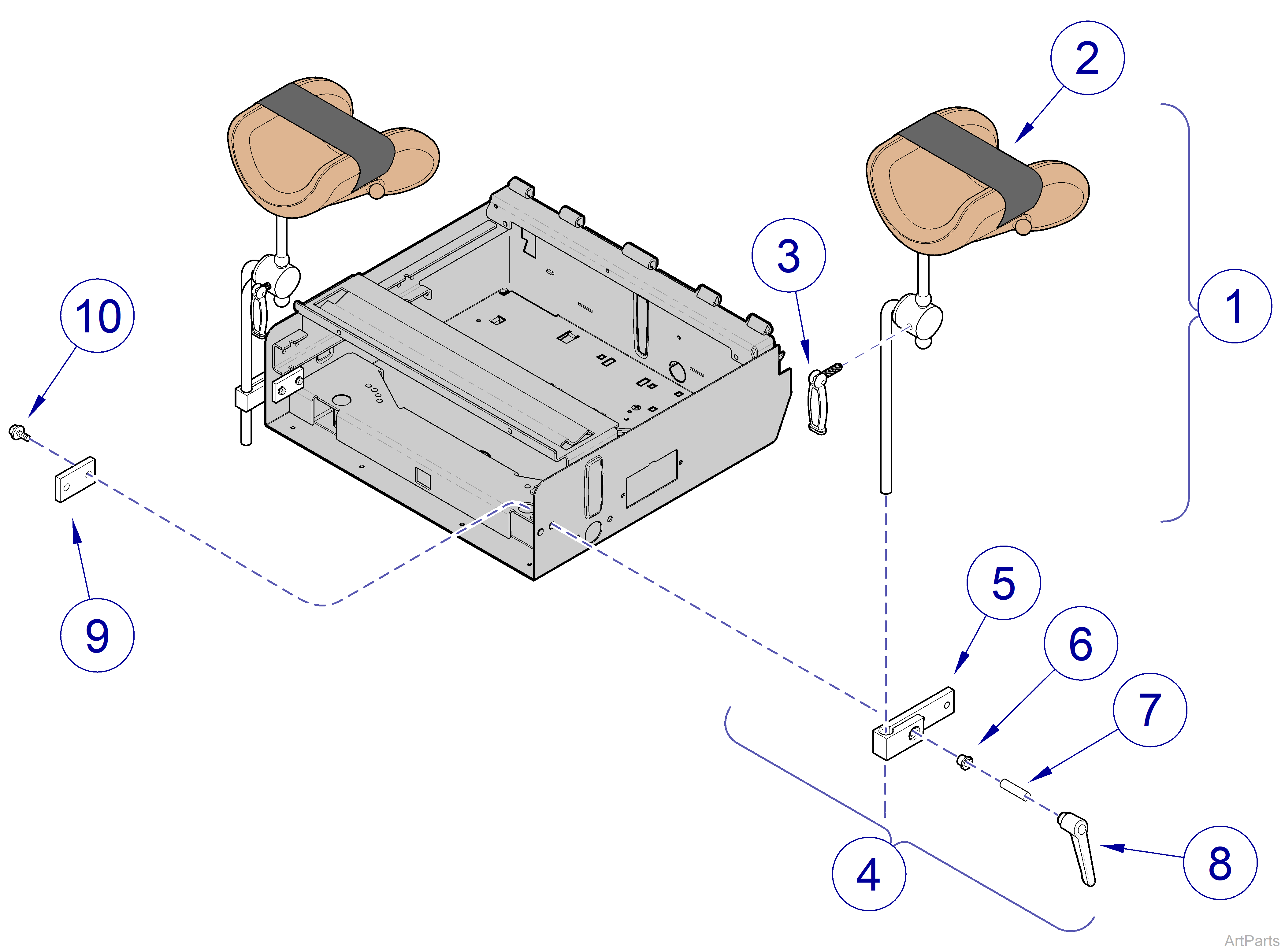 9A353001 Articulating Knee Crutches w/Brackets
