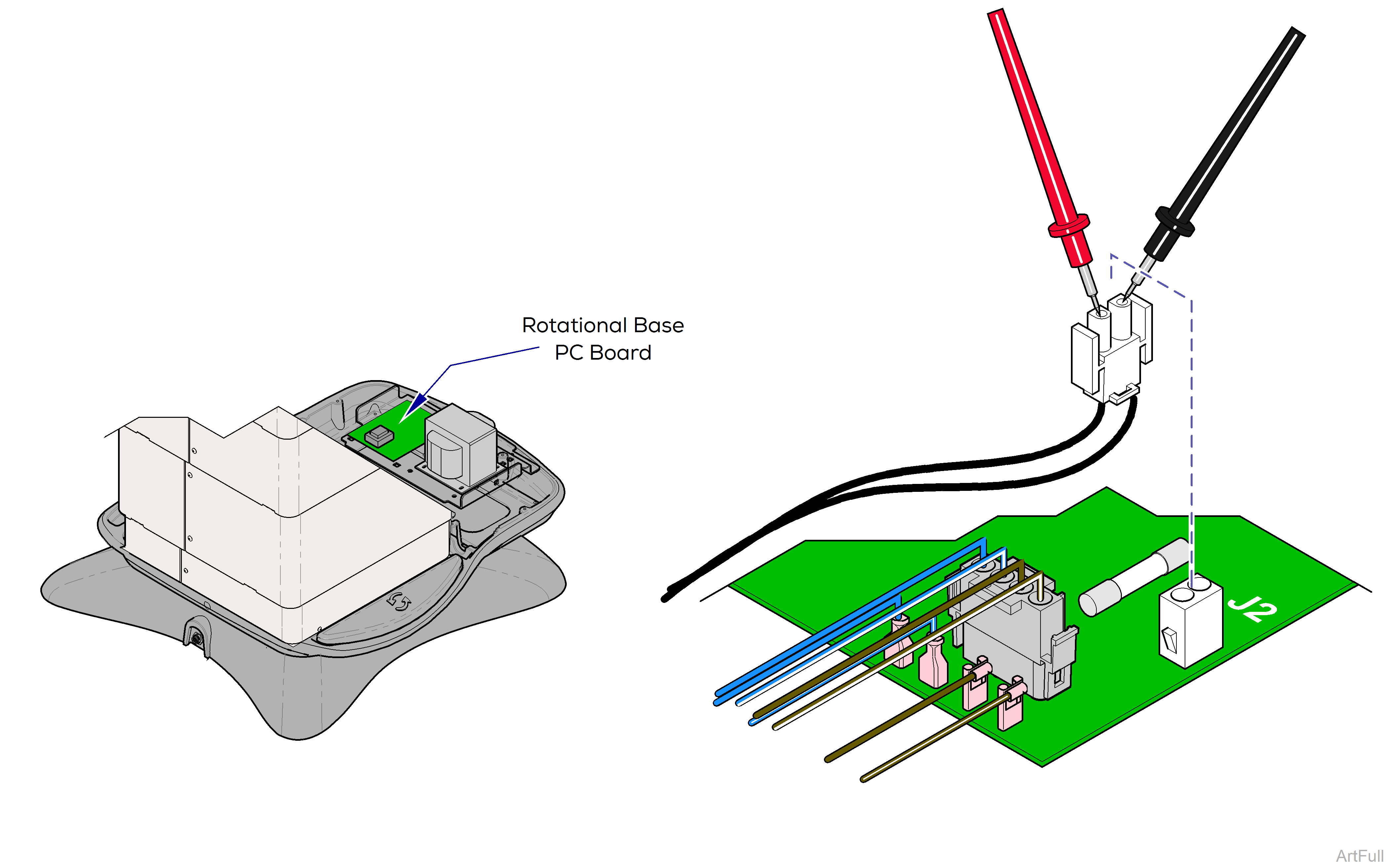 647 Chair Rotational Brake Electrical Test / Fuse Location