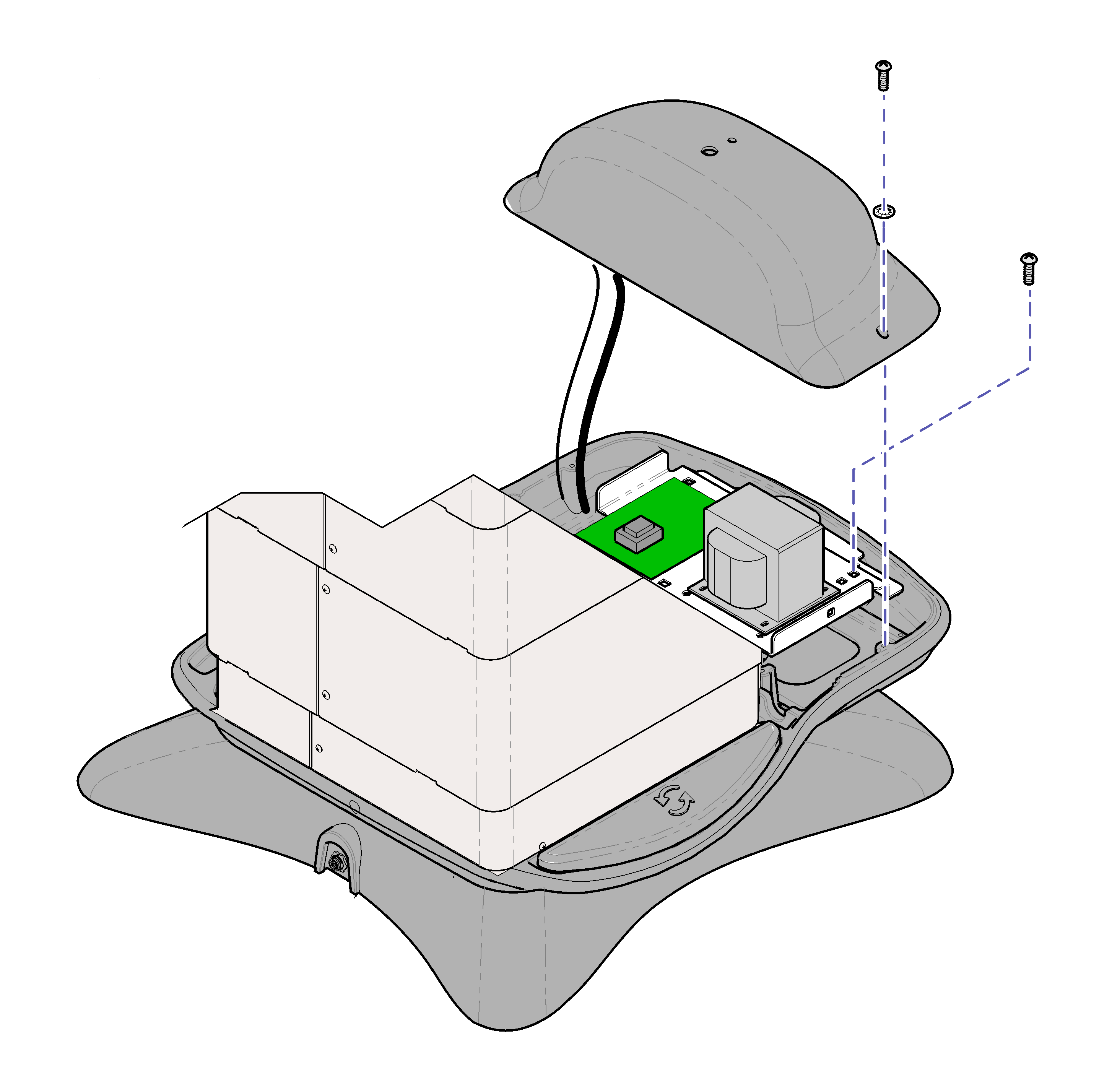 PC Board Cover - models w/ Rotational Base