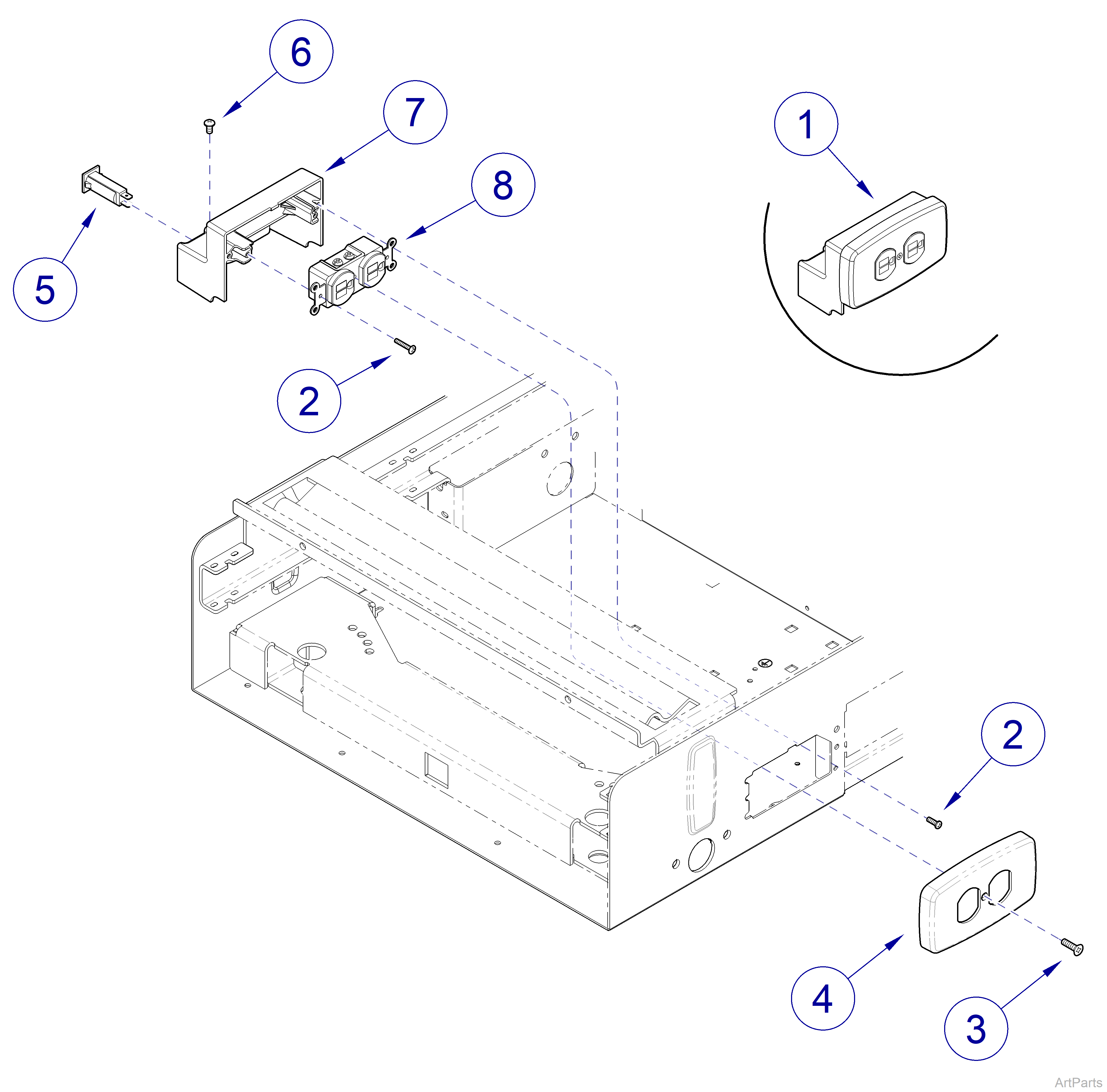 625 Table Table Receptacle System