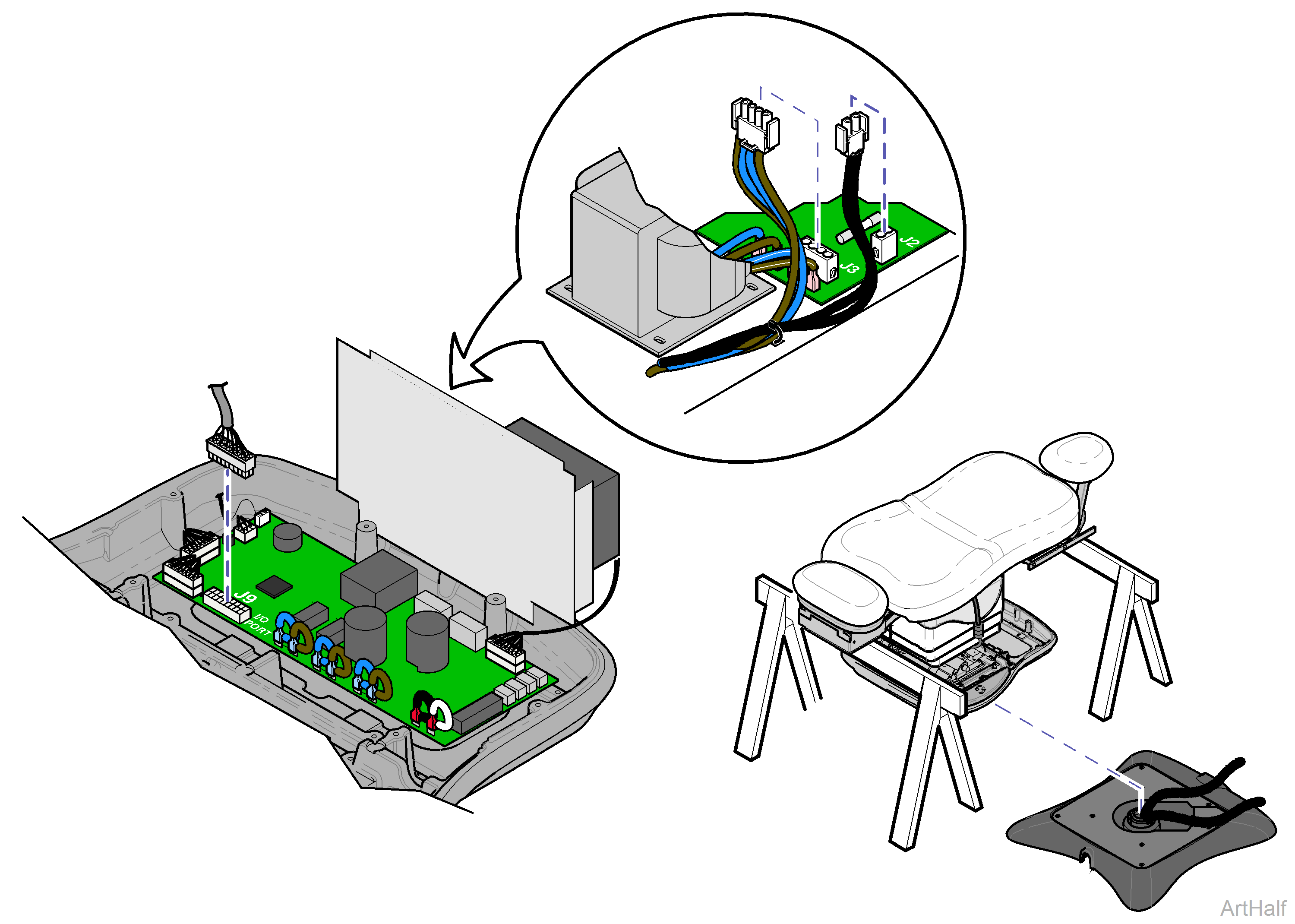 230 and 630 Chair Separating Upper & Lower Base Castings