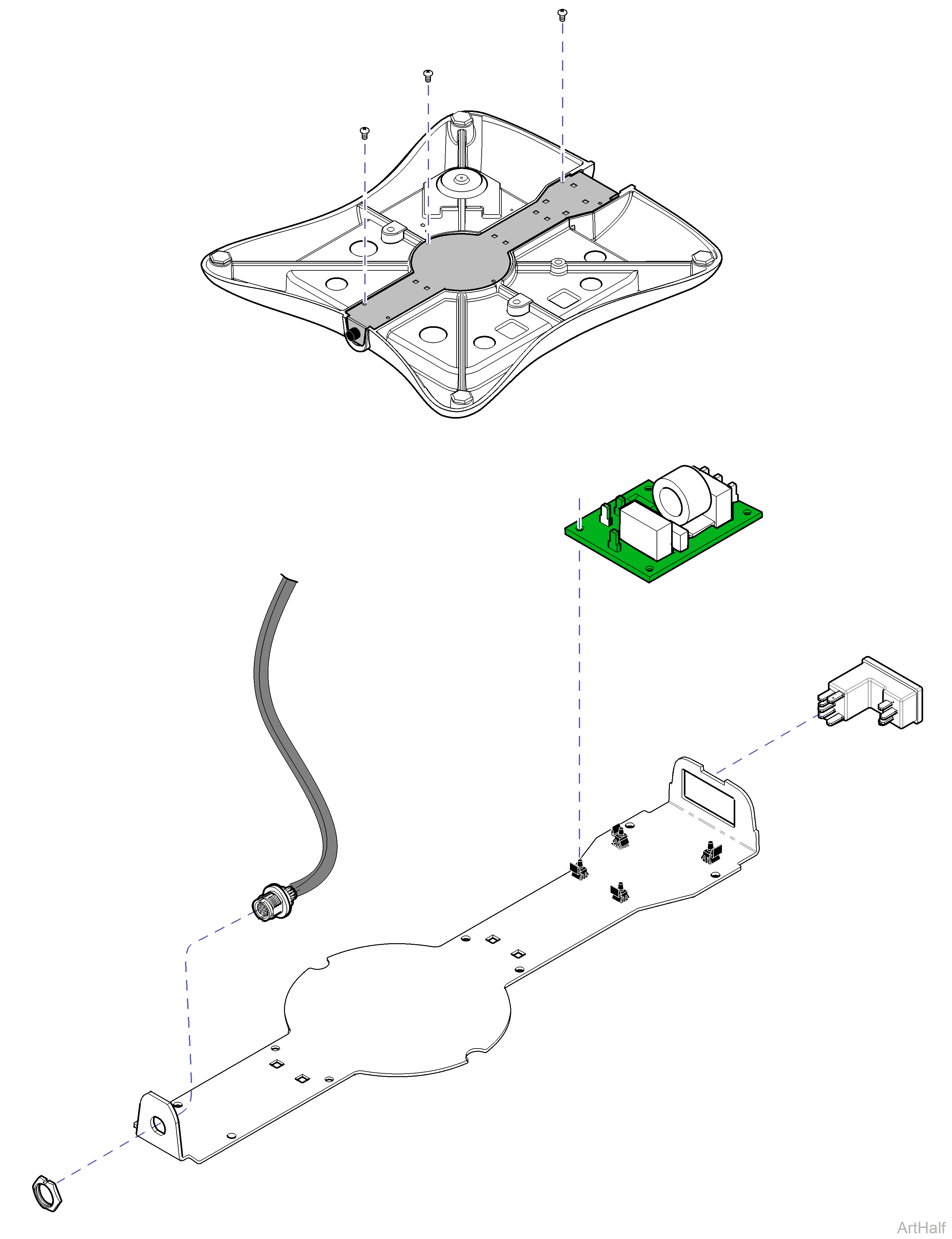 Foot Control Inlet / Power Inlet / EMI FIlter Board Access