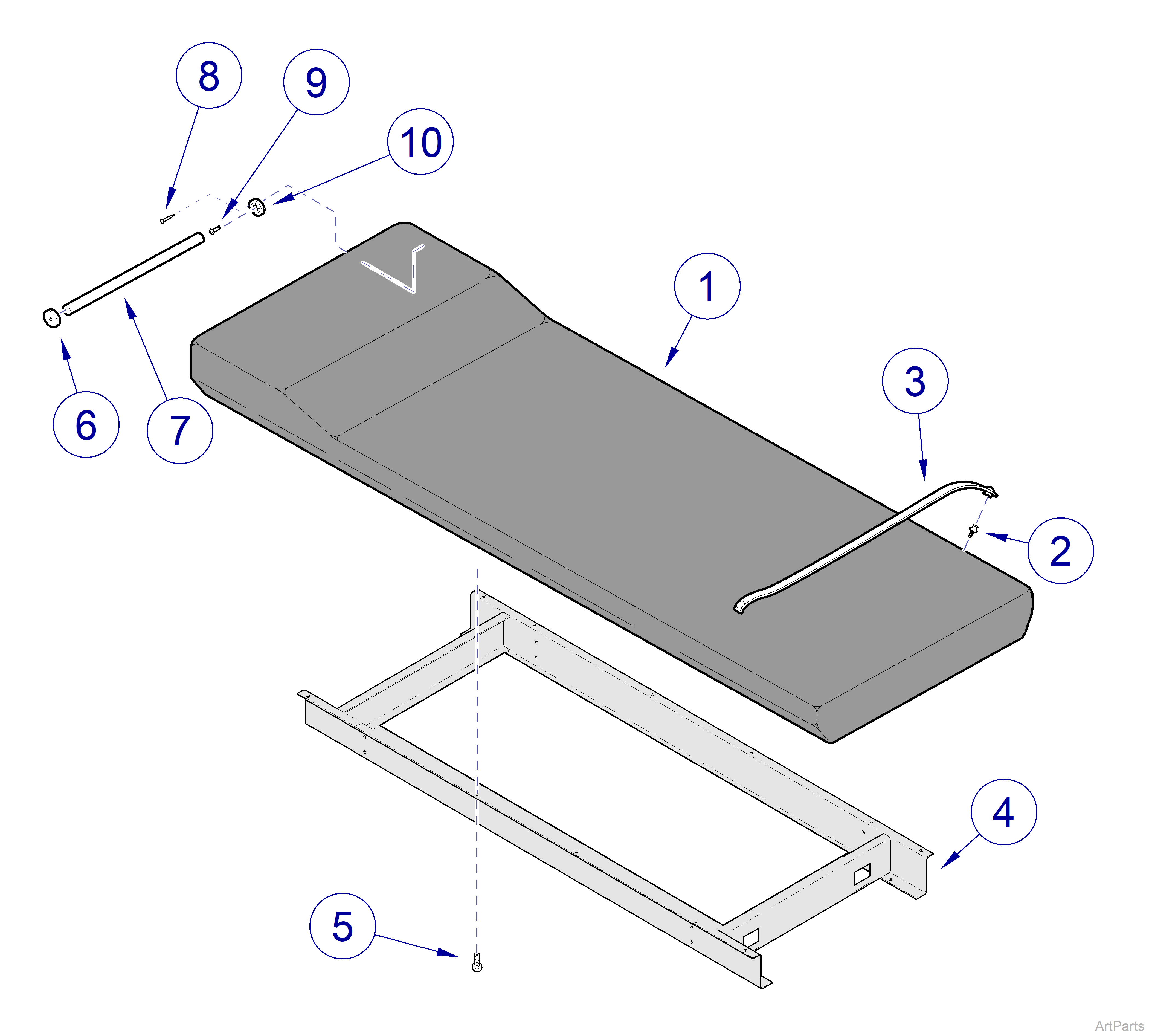 203 Exam Table  Upholstered Top