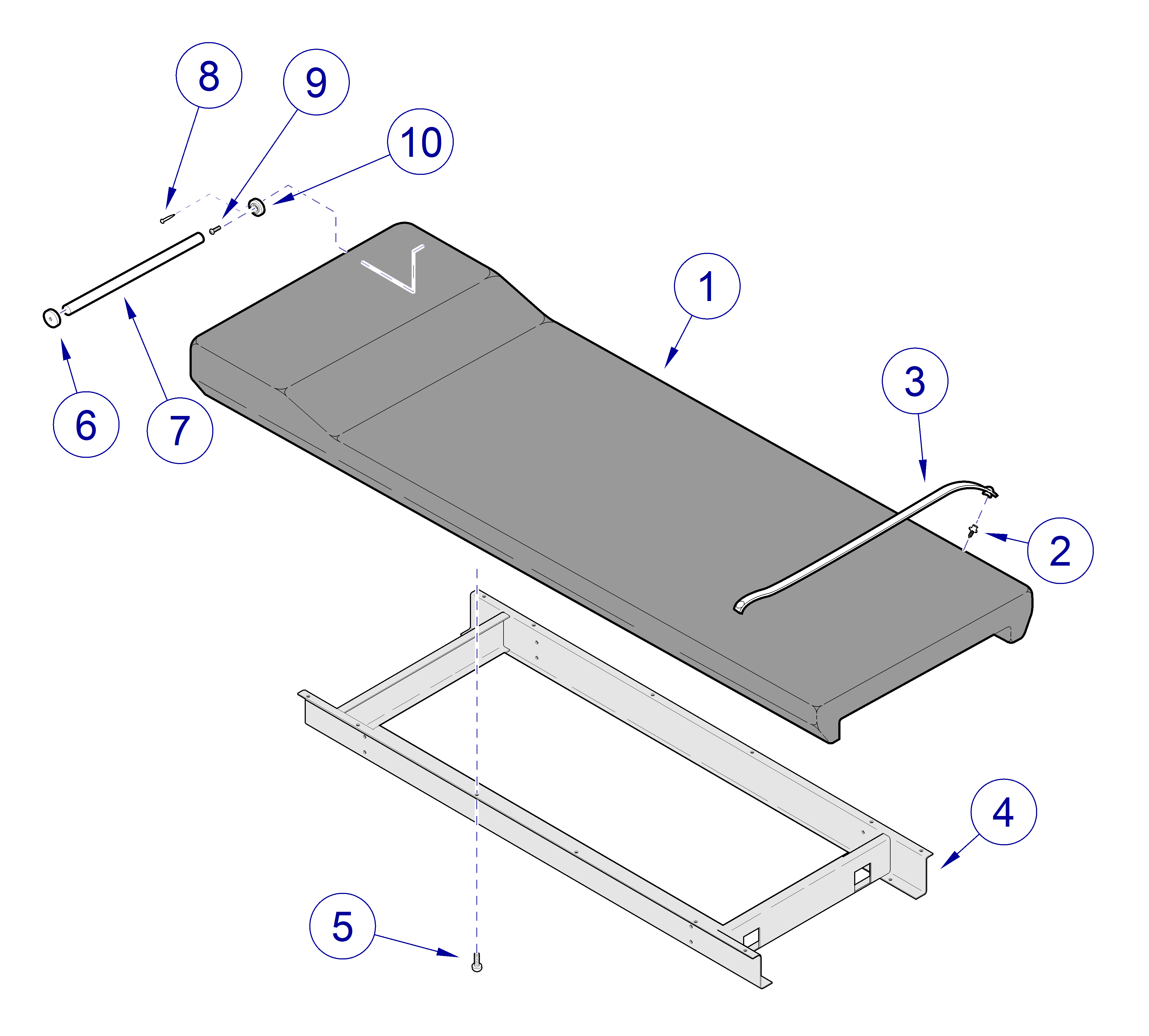 203 Exam Table  Upholstered Top