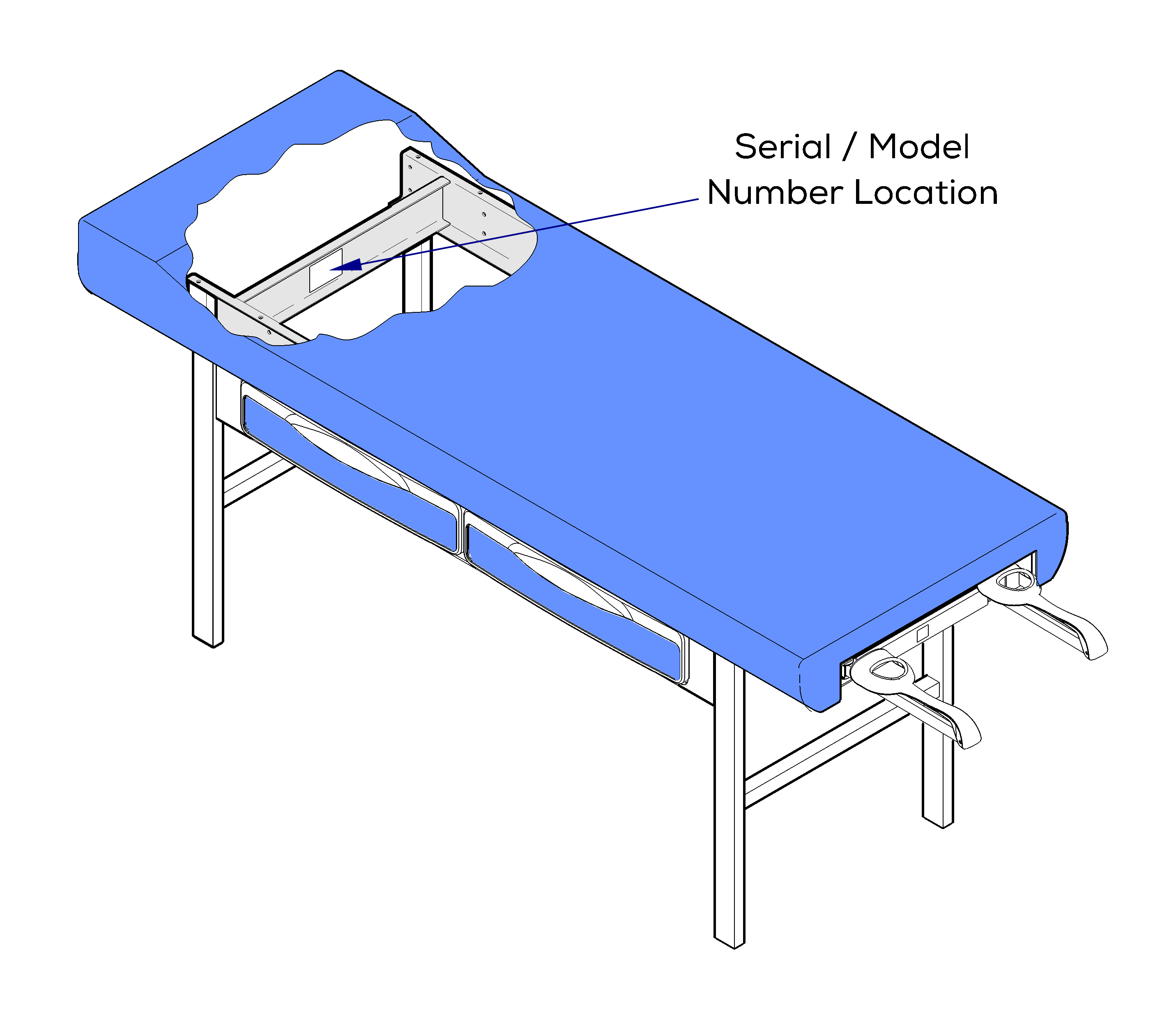 203 Exam Table Serial Number Location 