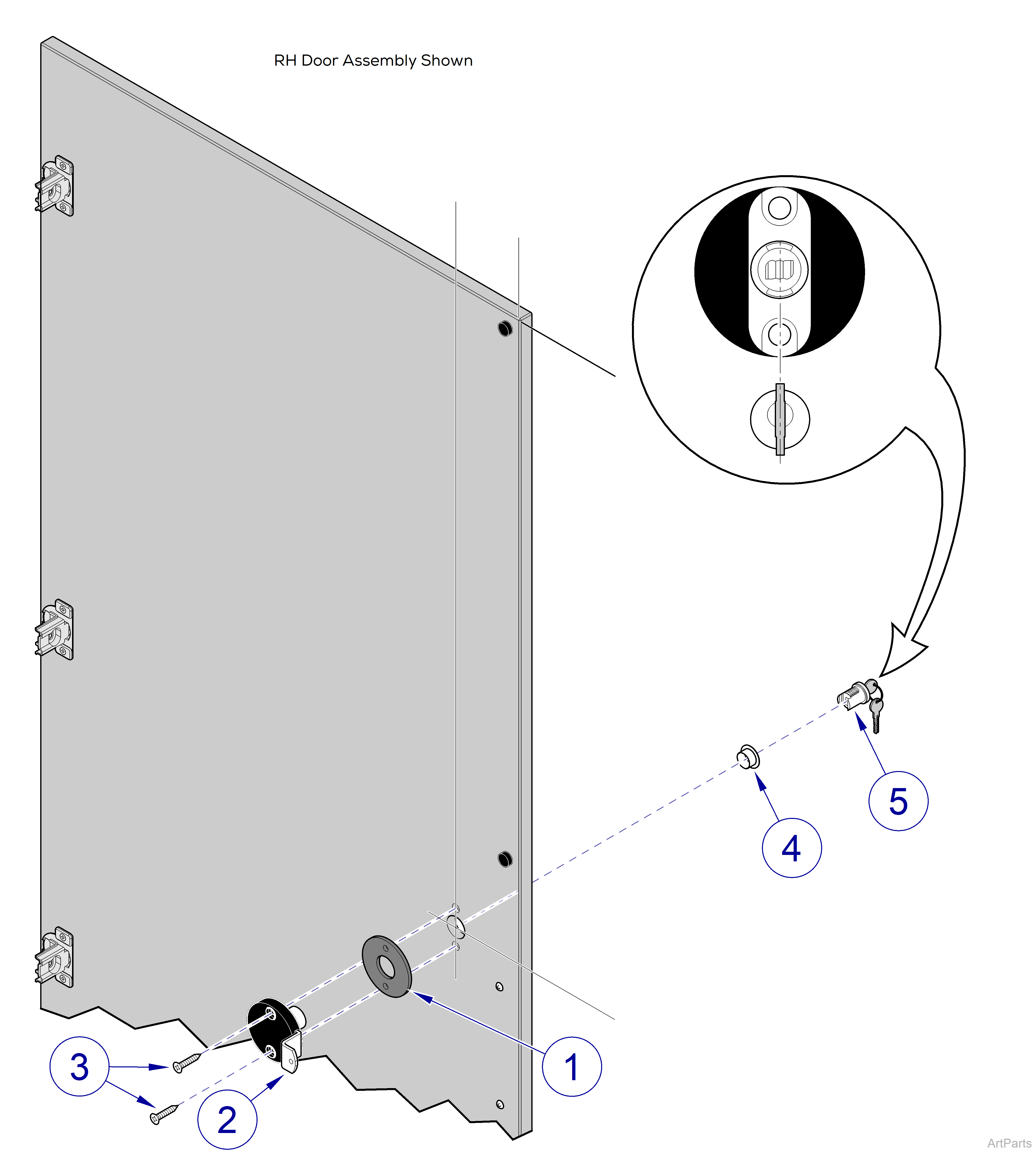 Single Door Key Lock Kits