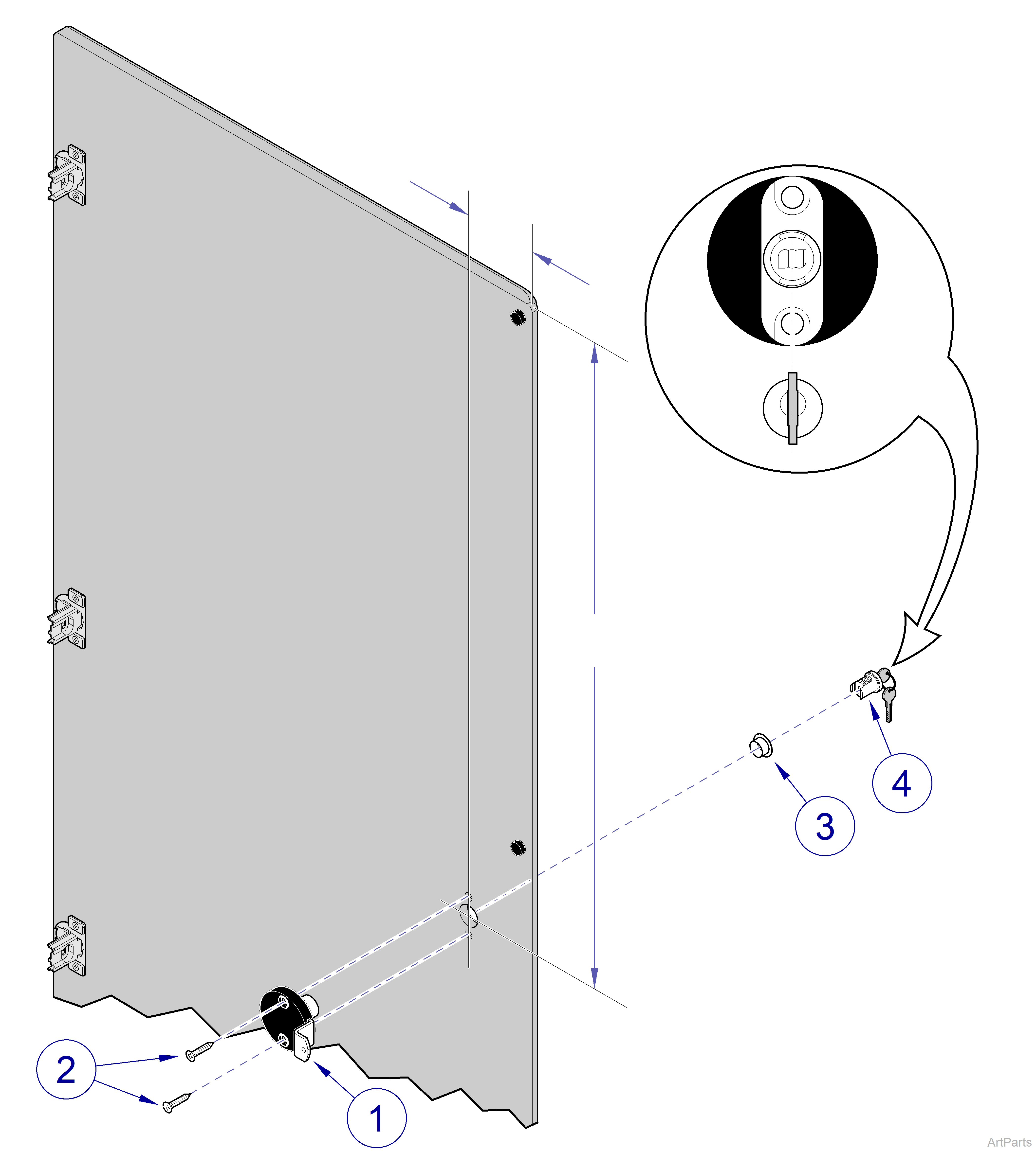 Midmark Modular Single Door Lock Kit