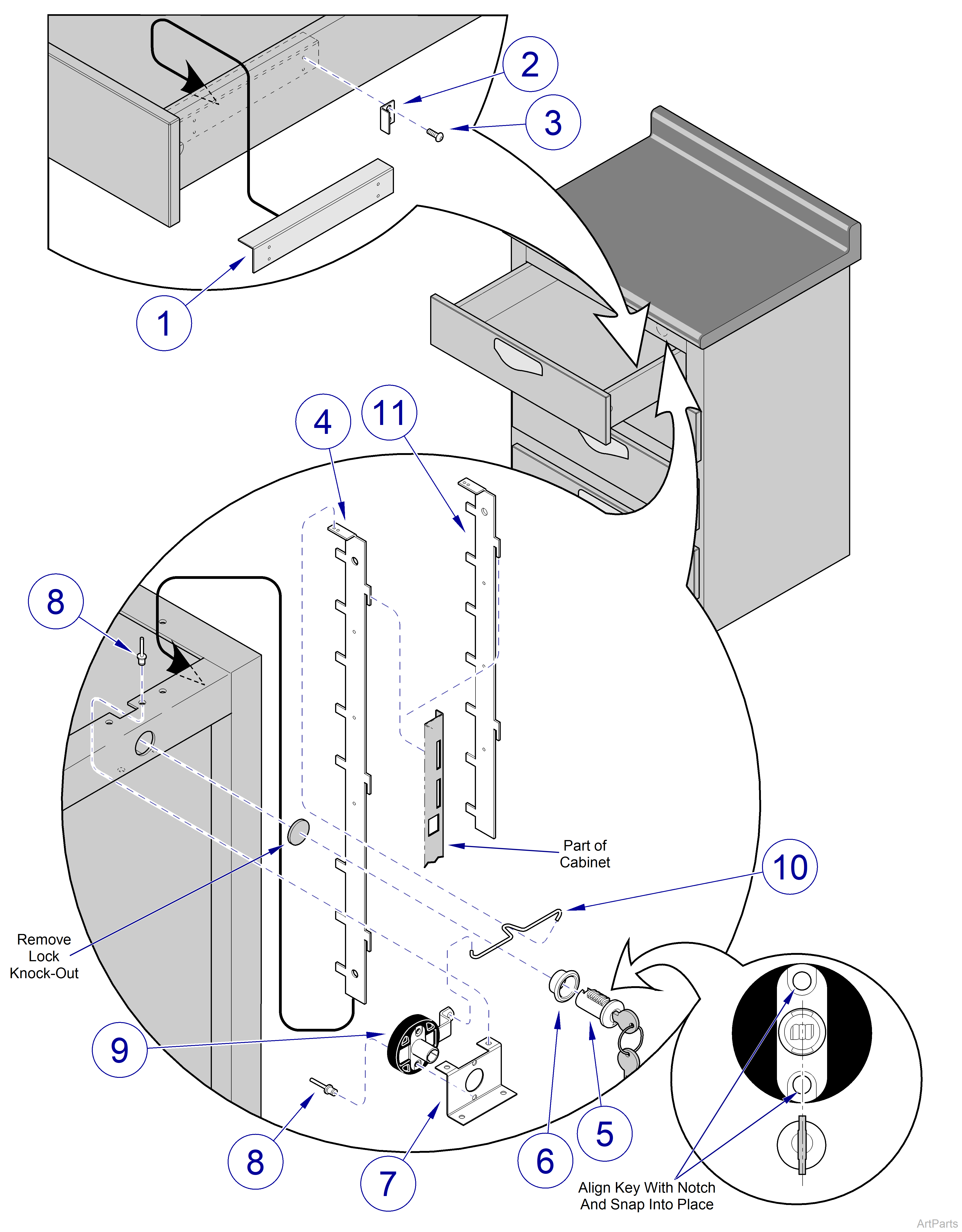 Ritter Modular Drawer Lock Kits 2487