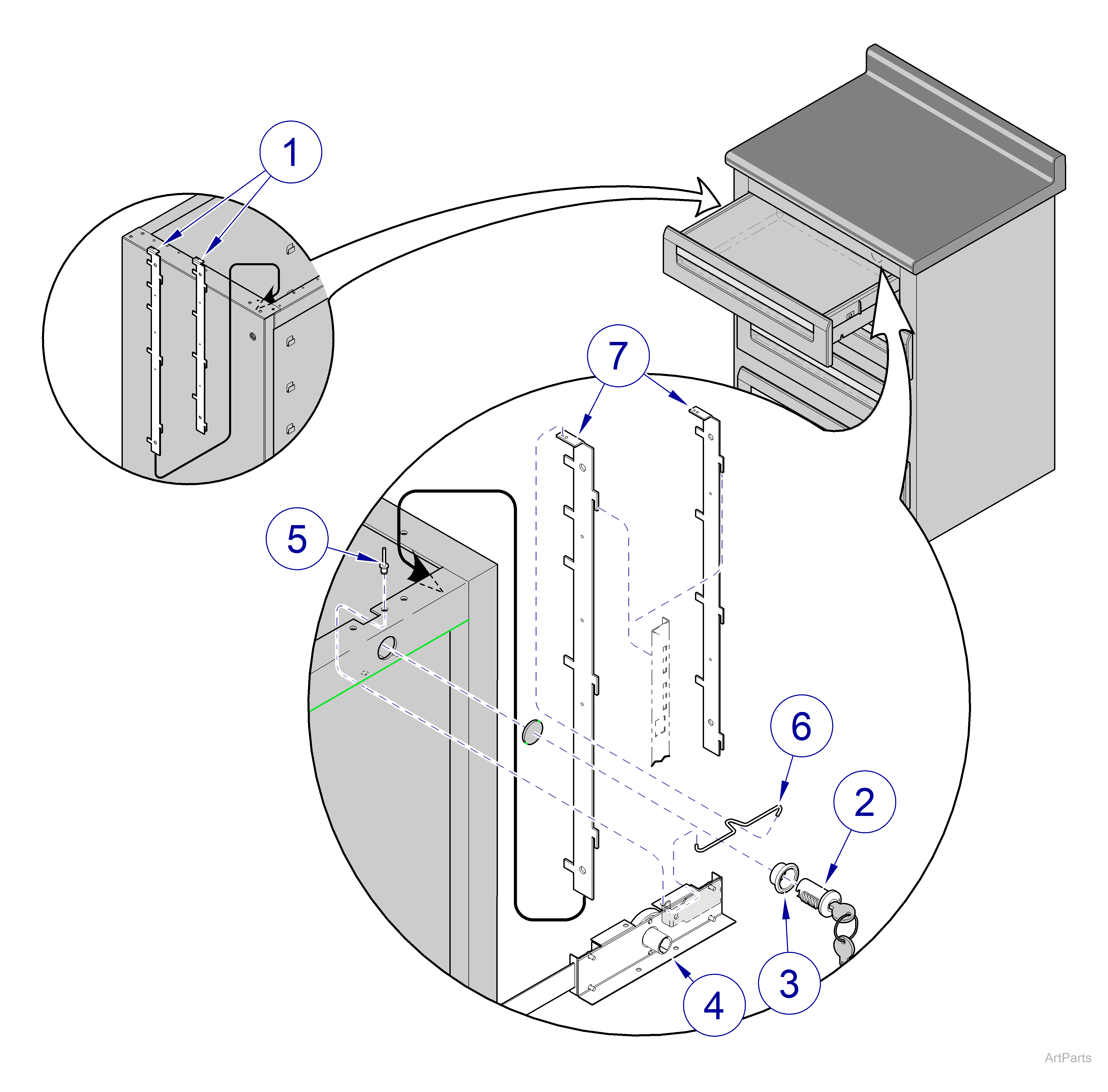 Midmark® Modular Drawer Lock Kits